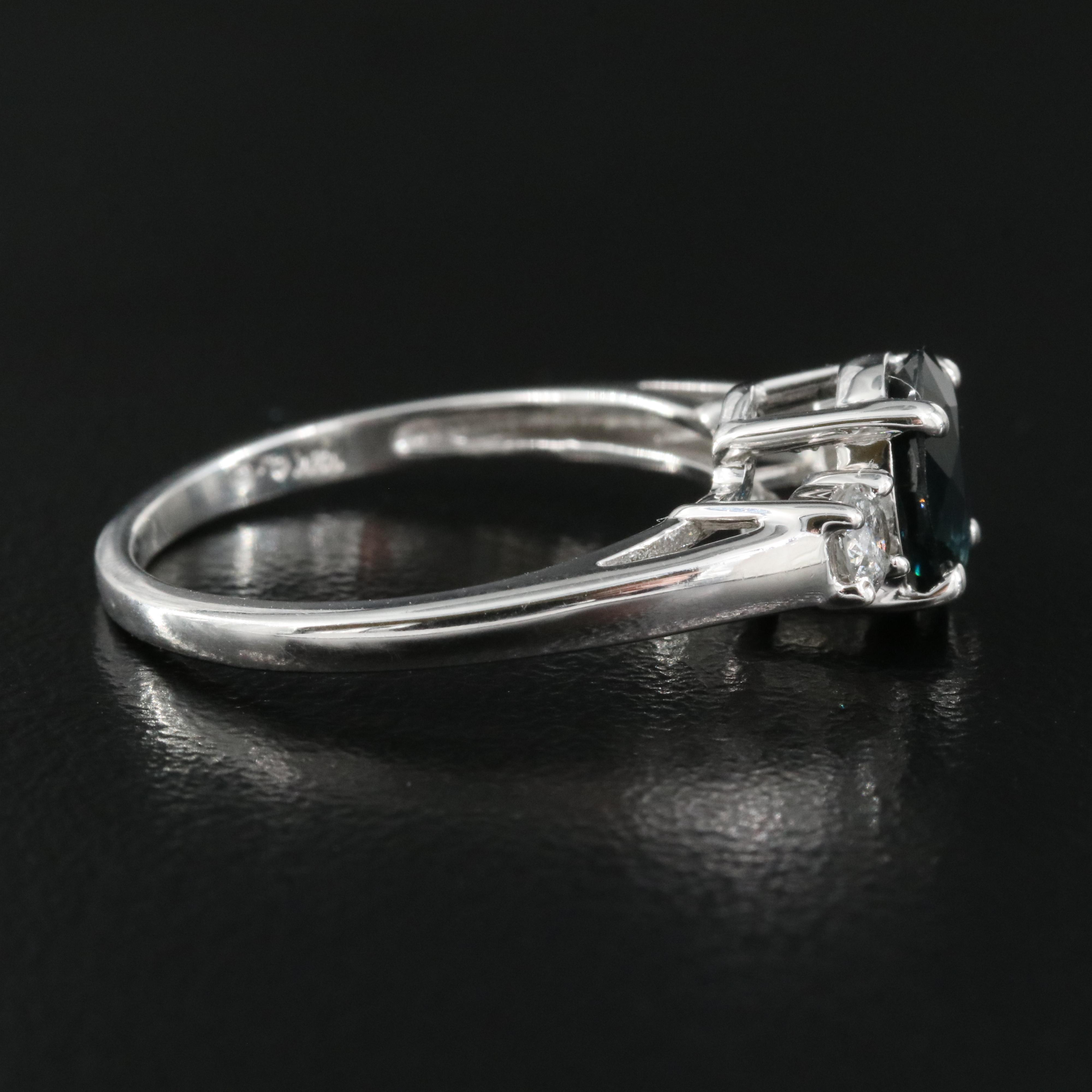 14K 1.53 CT Sapphire and Diamond Ring