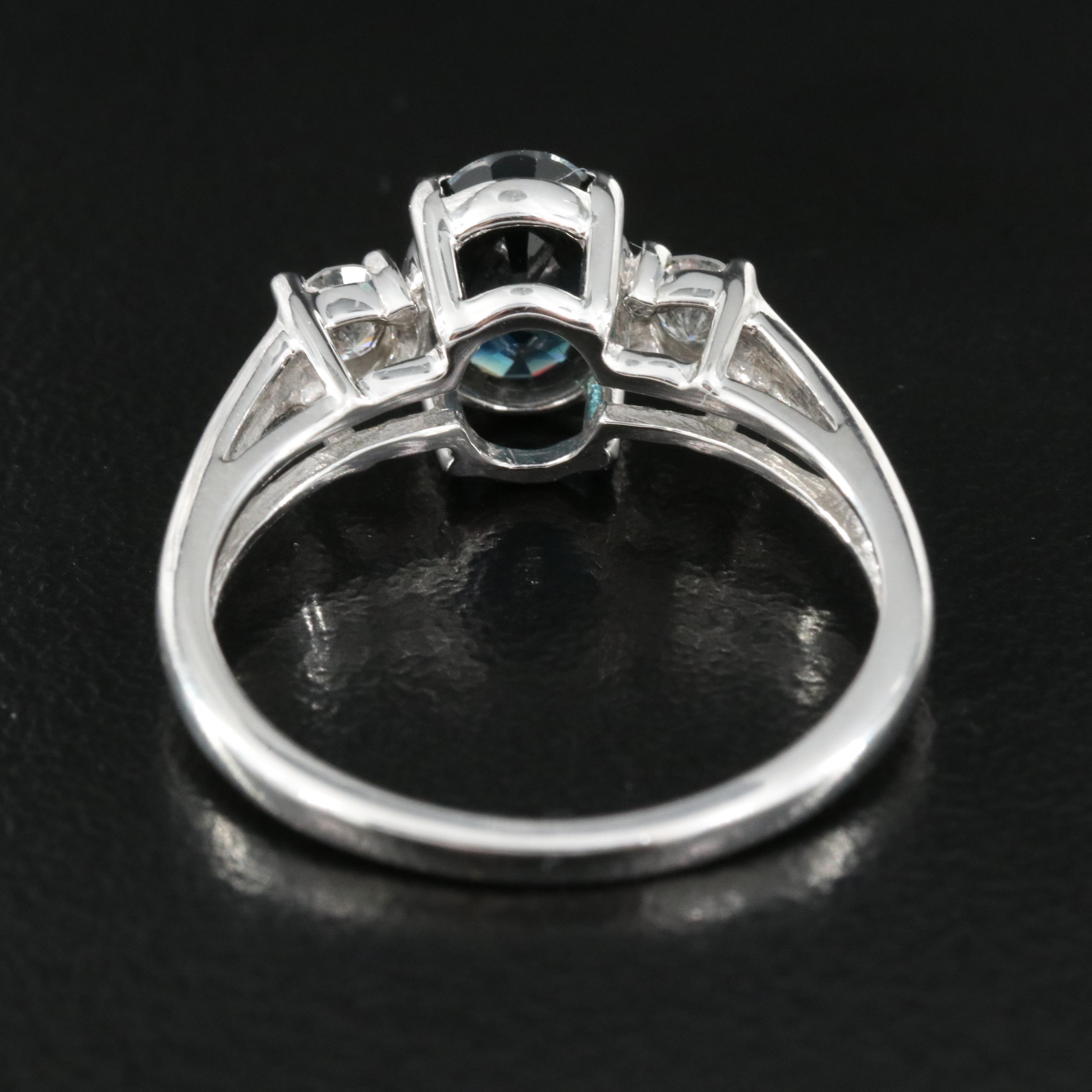 14K 1.53 CT Sapphire and Diamond Ring