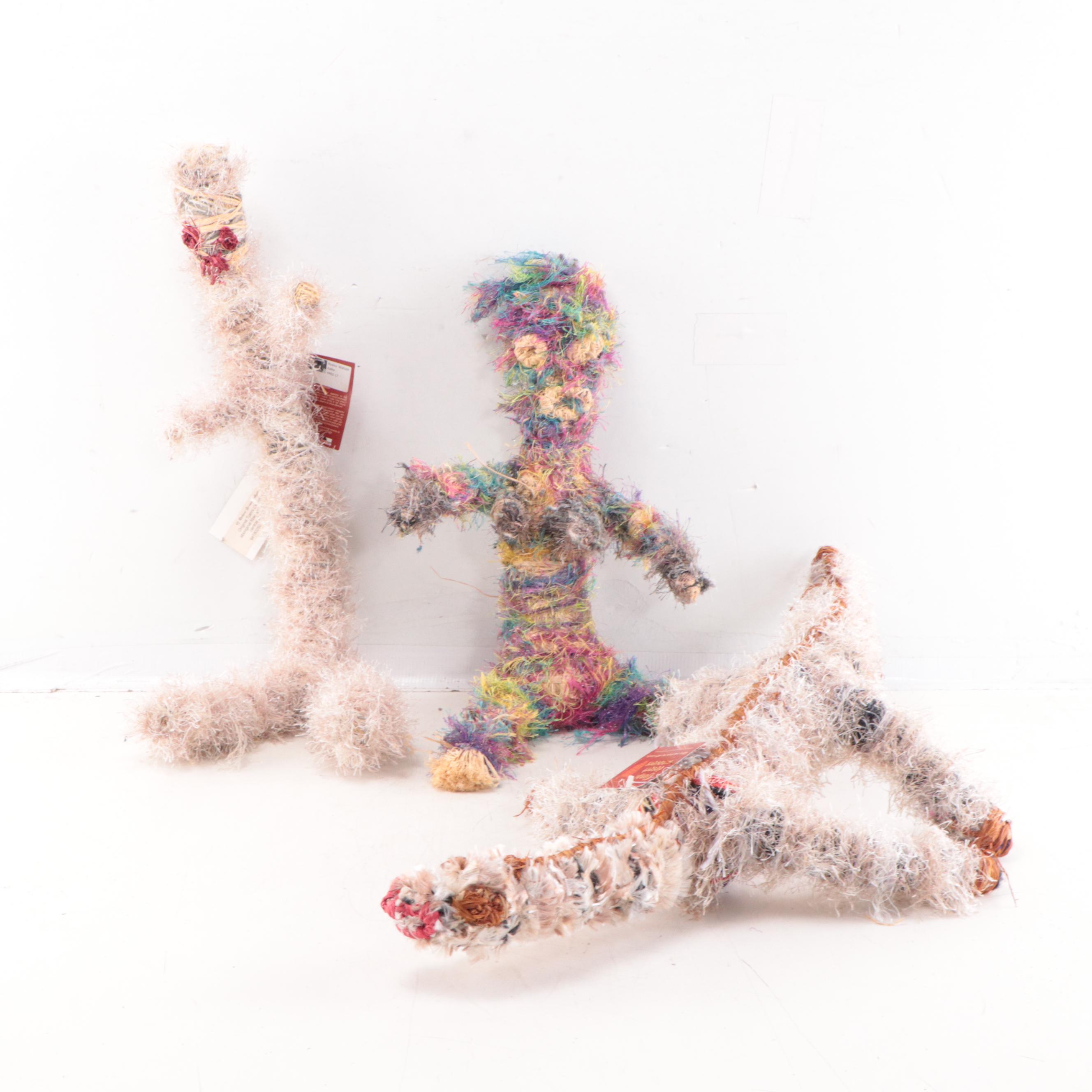 Nyanu Klaka Tjanpi Desert Australia Fiber Art Figure Sculptures