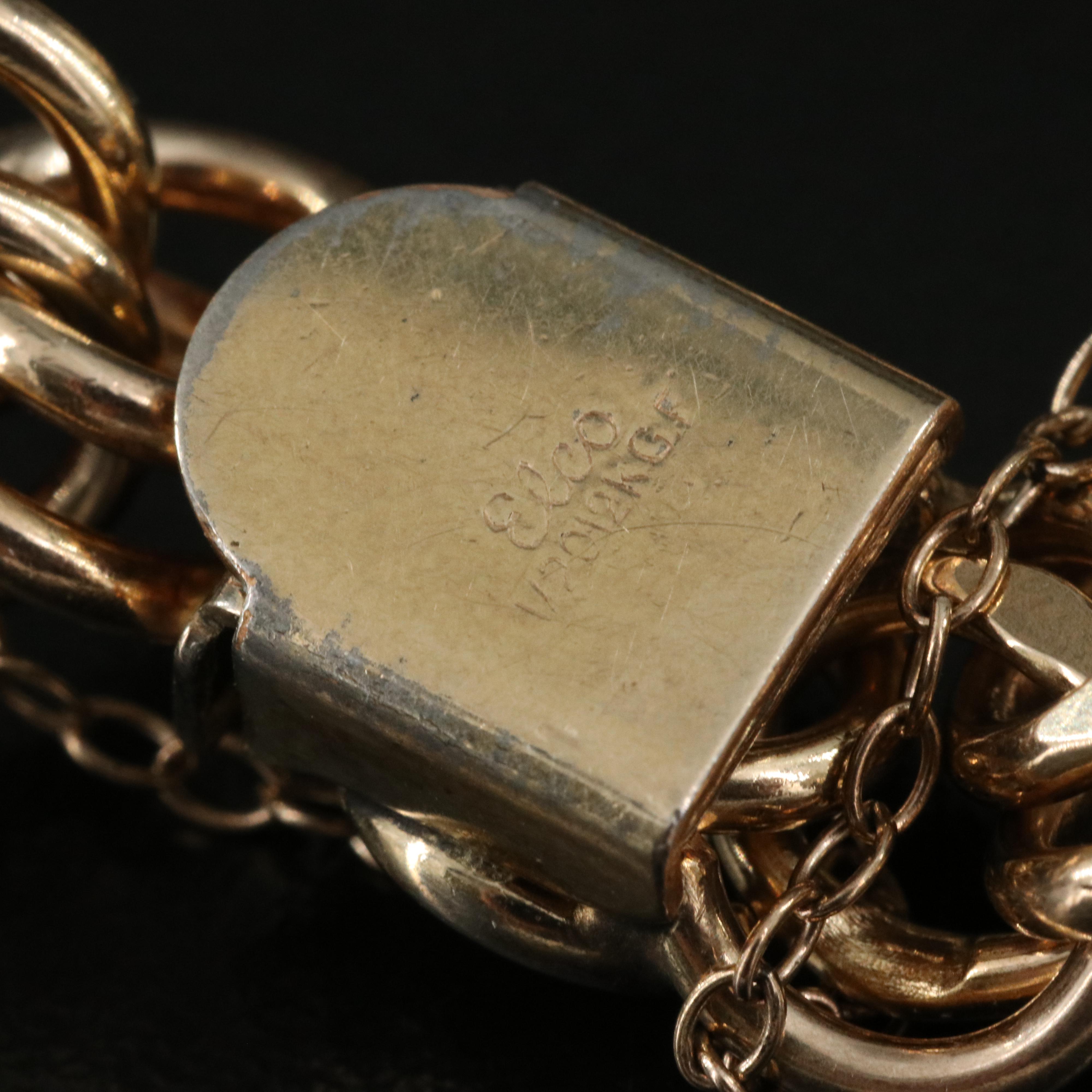 14K, Heart Locket, Diamond and Churchill Downs Featured in Charm Bracelet