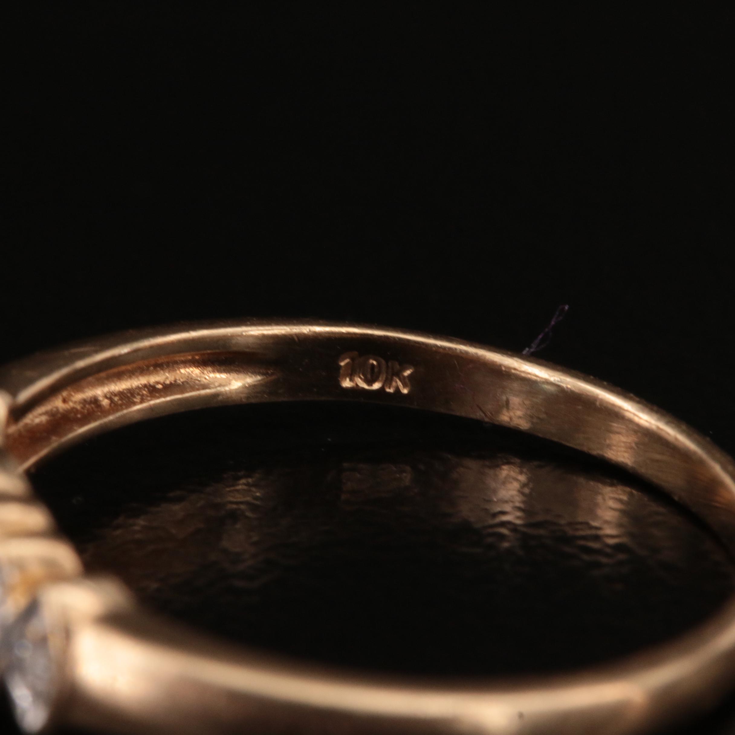 10K Swiss Blue Topaz and Diamond Ring