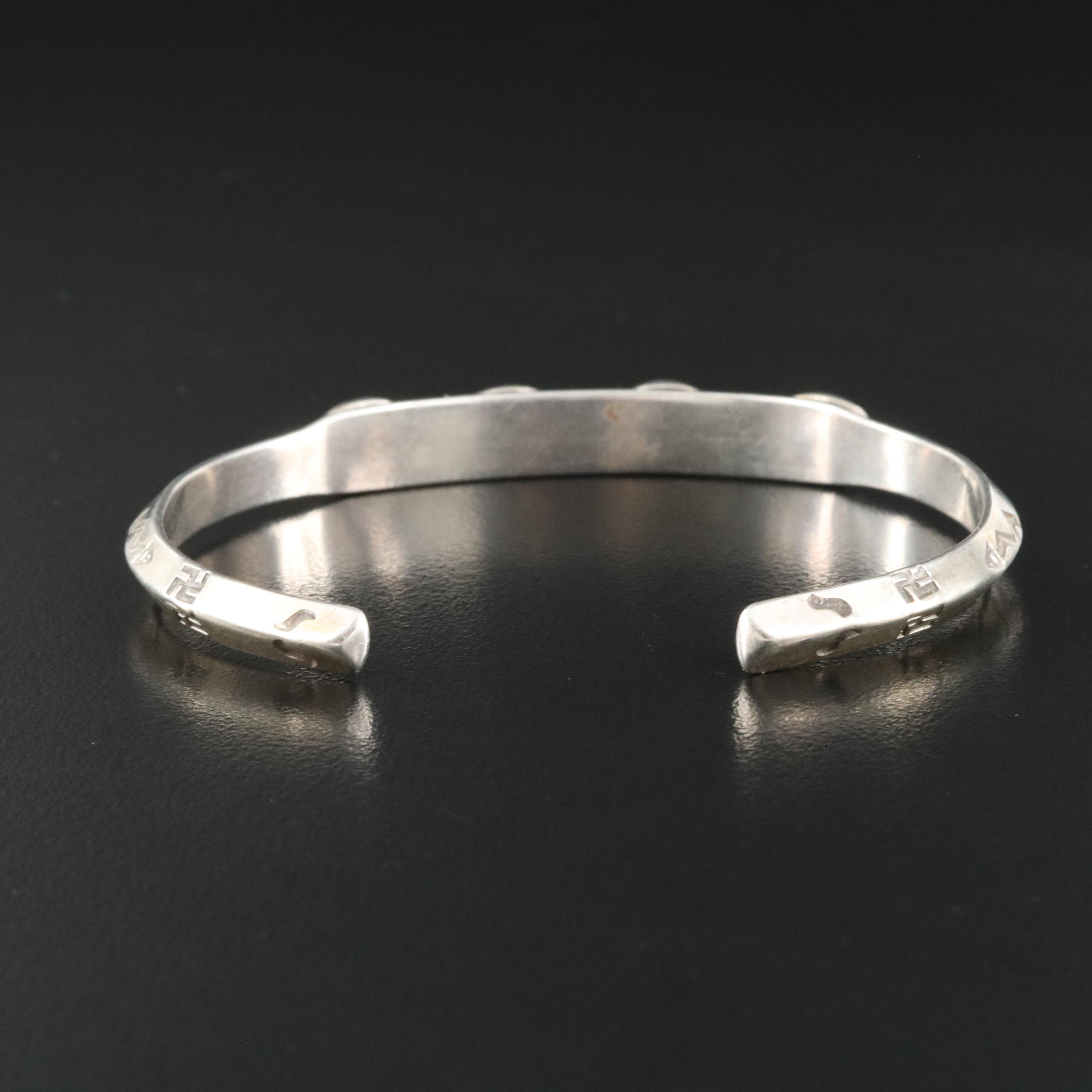 Southwestern 800 Silver Turquoise Knife-Edge Cuff