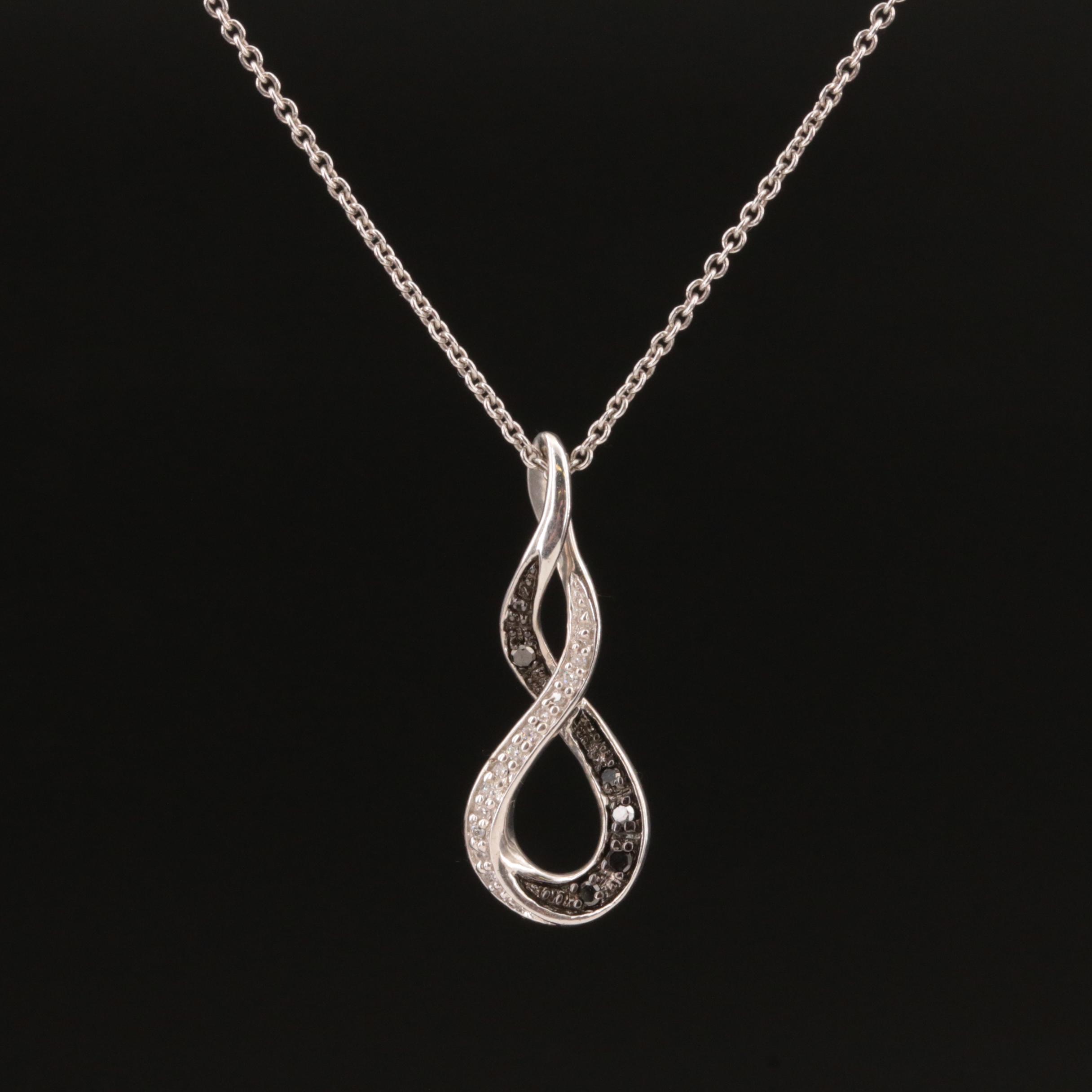 Sterling Diamond Pendant Necklace