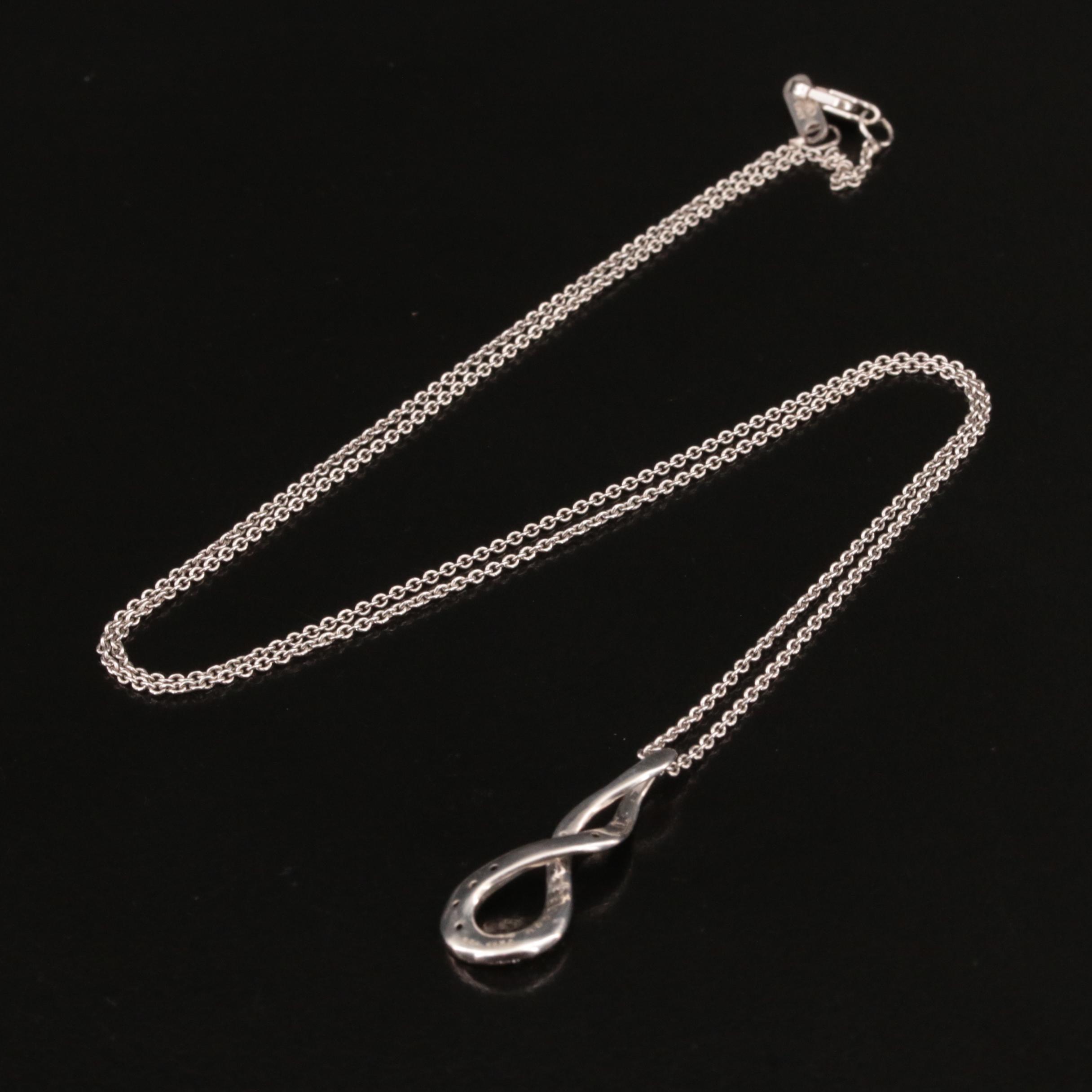 Sterling Diamond Pendant Necklace