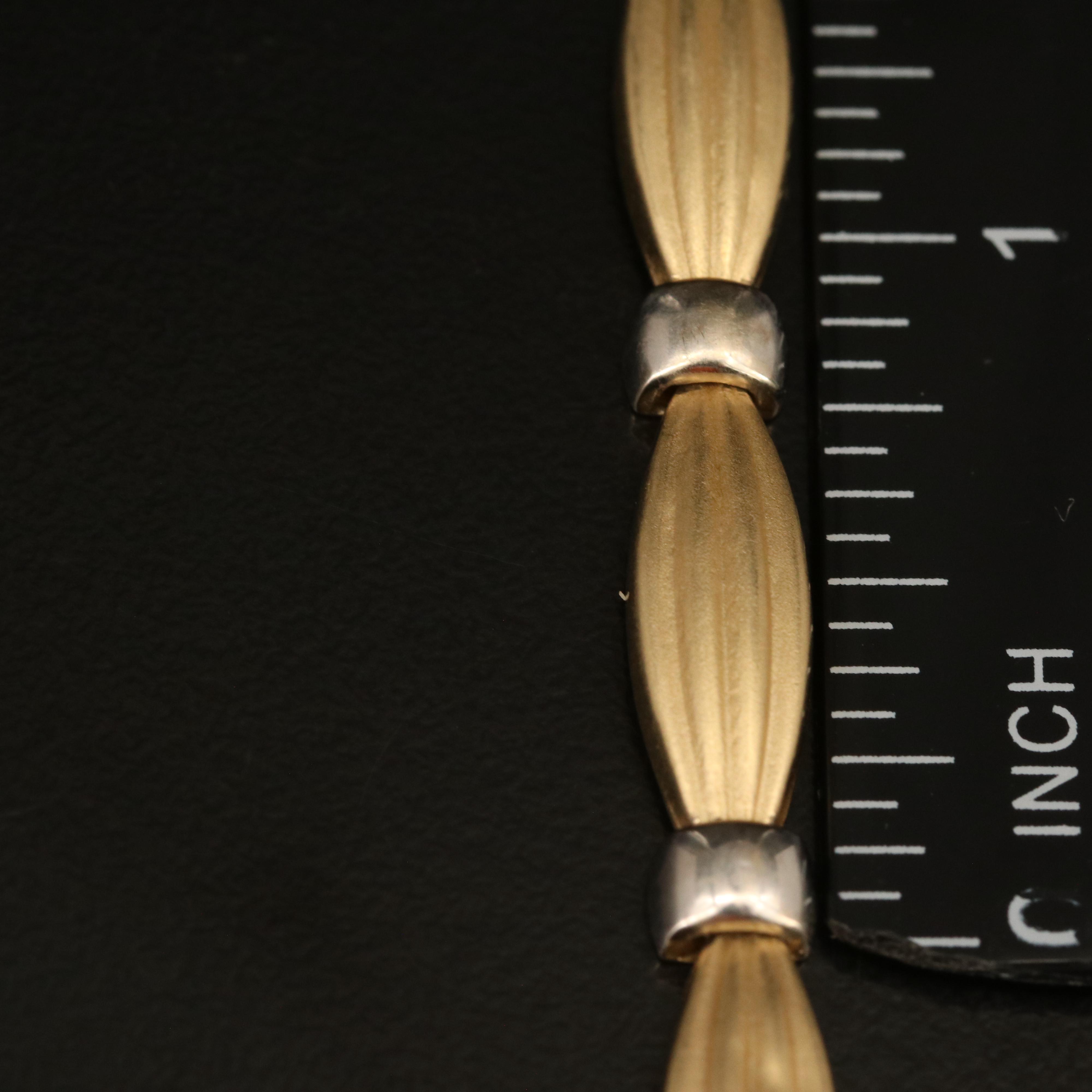 14K Two-Tone Fancy Link Bracelet