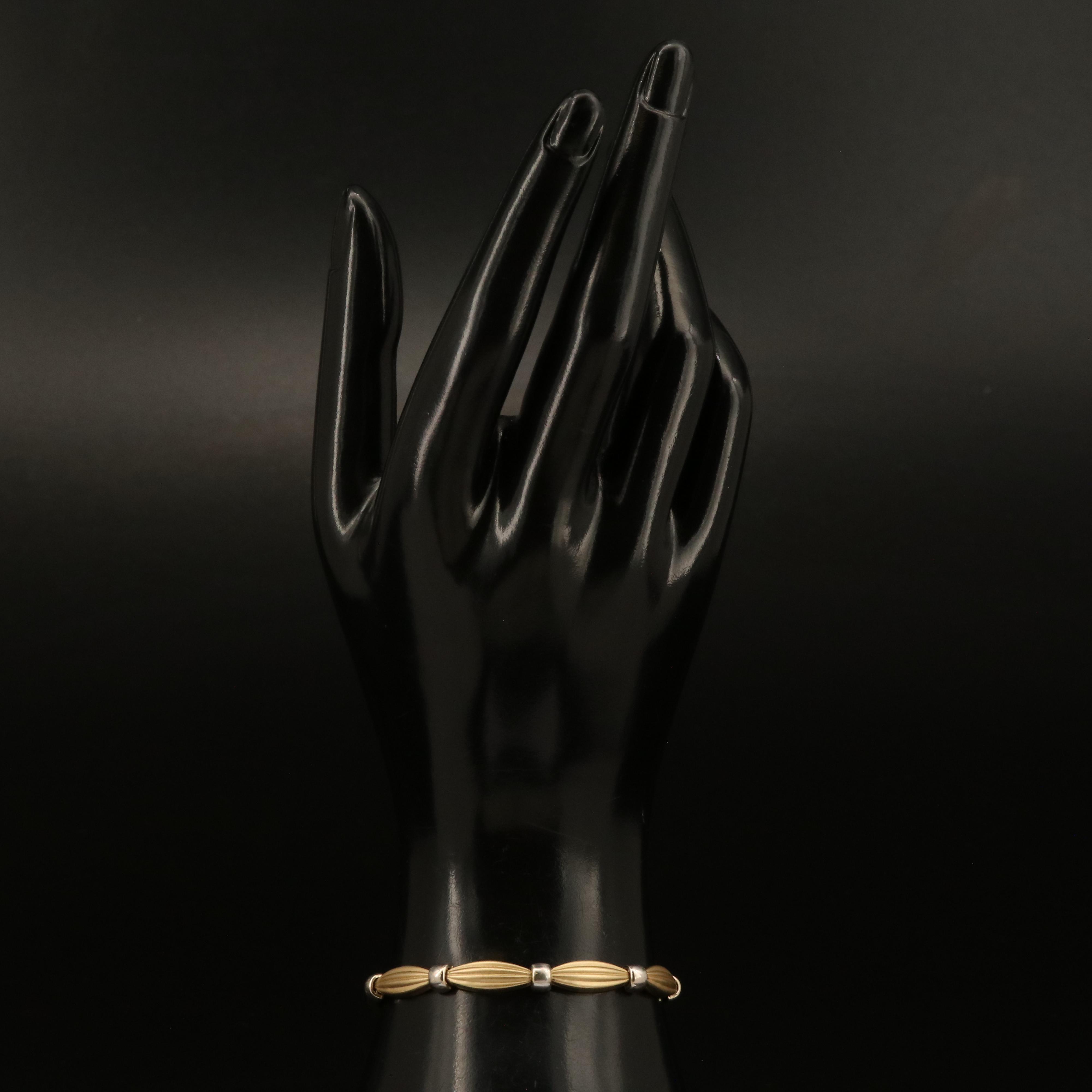 14K Two-Tone Fancy Link Bracelet