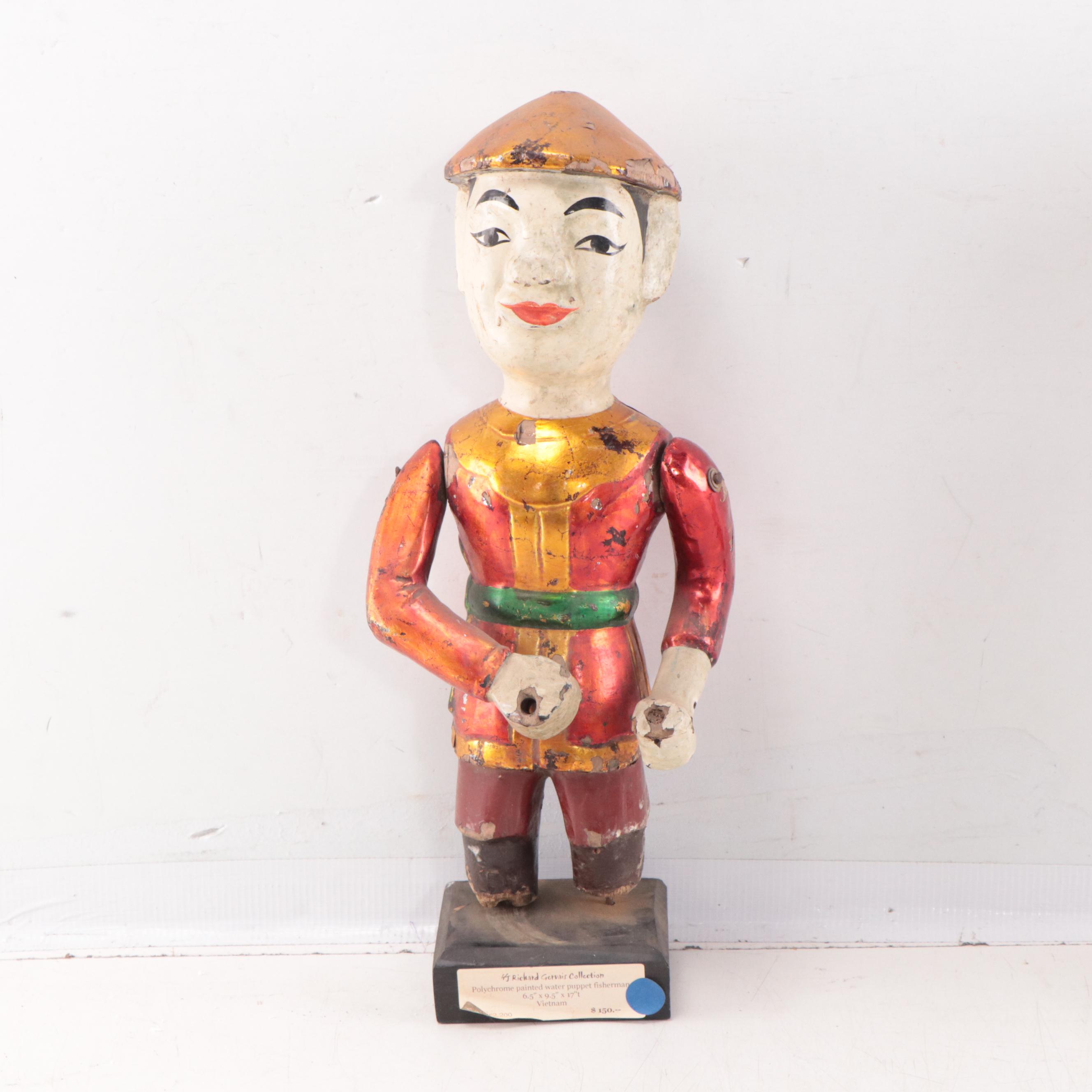 Vietnamese Polychrome Hand-Carved Wood Water Puppets