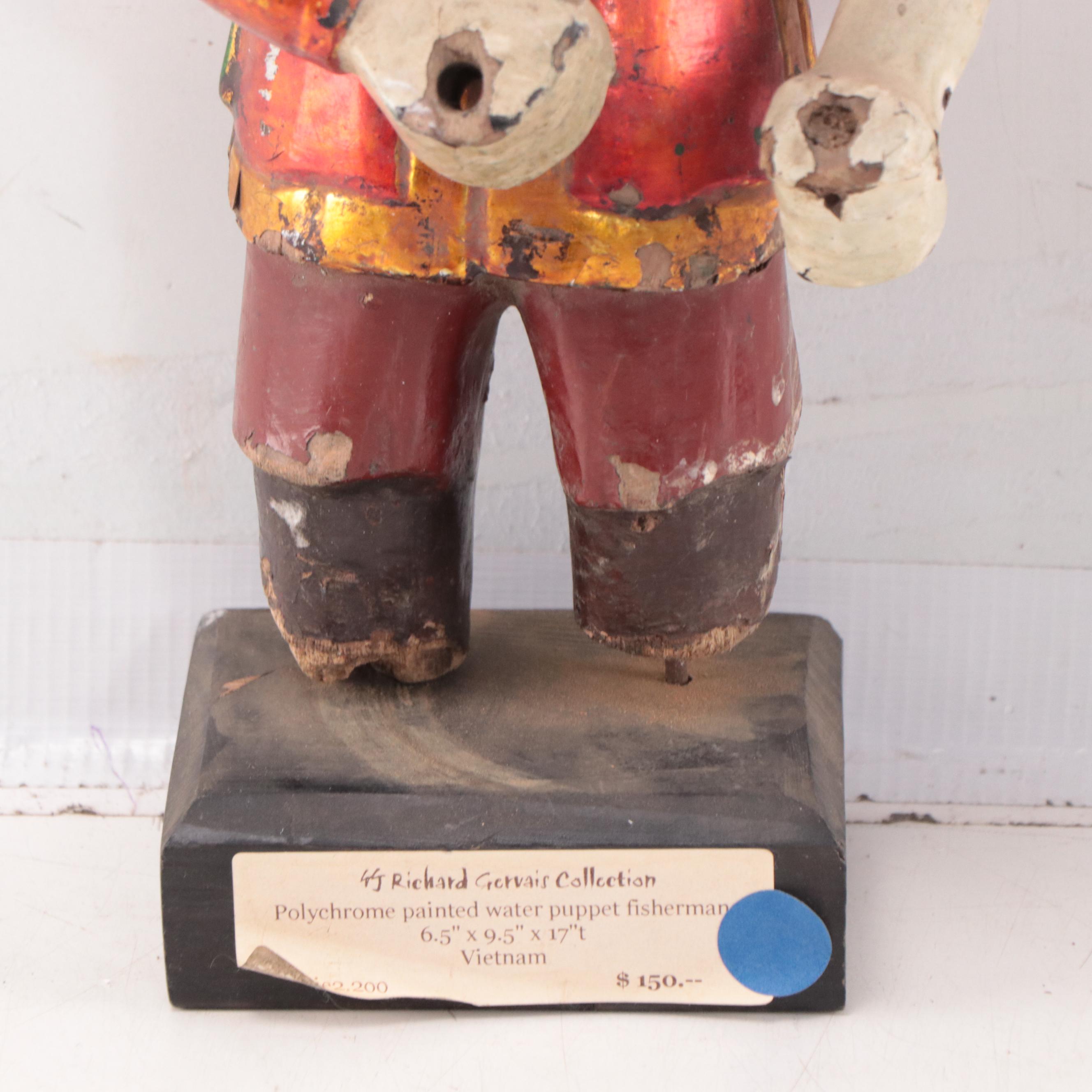 Vietnamese Polychrome Hand-Carved Wood Water Puppets