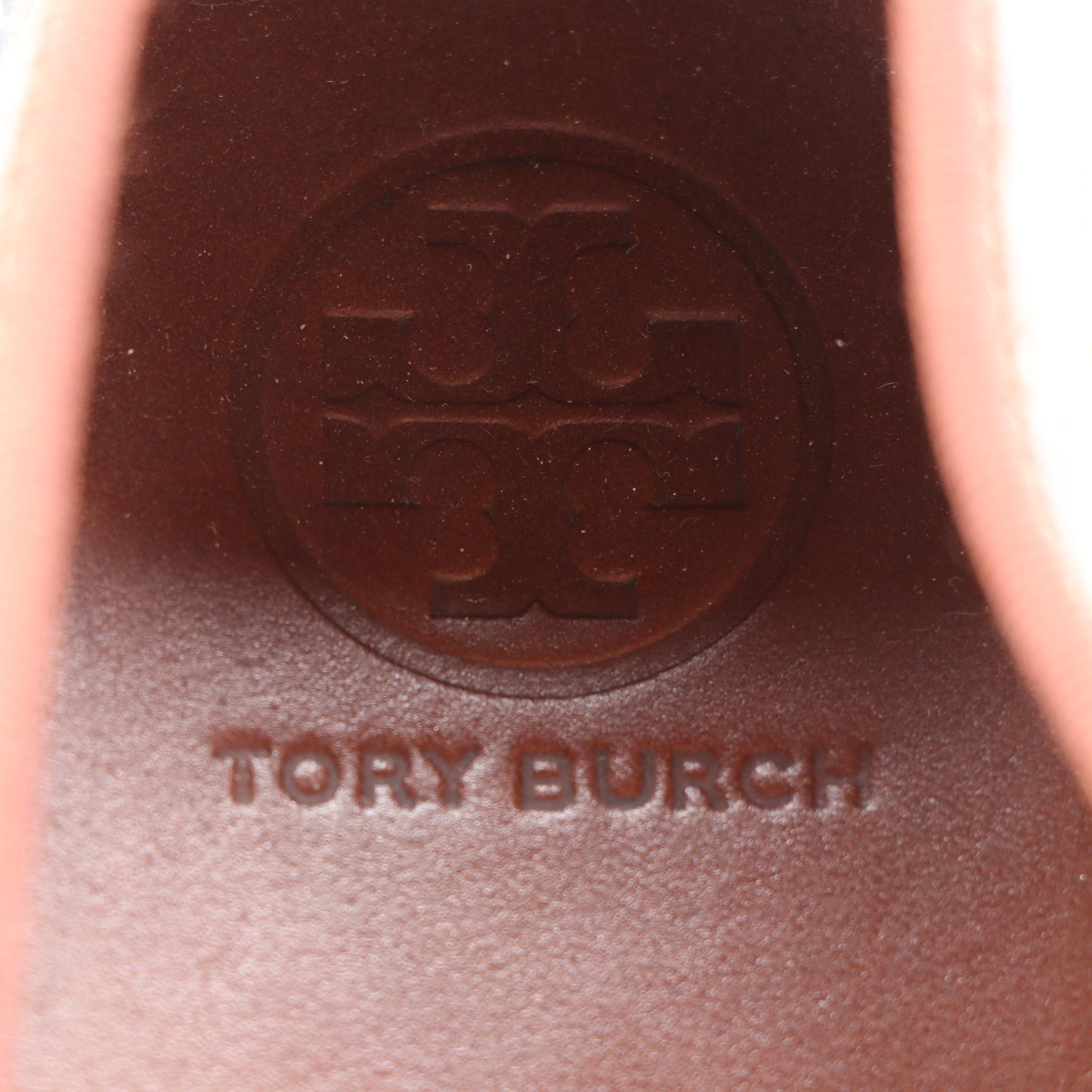 Tory Burch Slip On Shoe in Leather and Canvas with Box