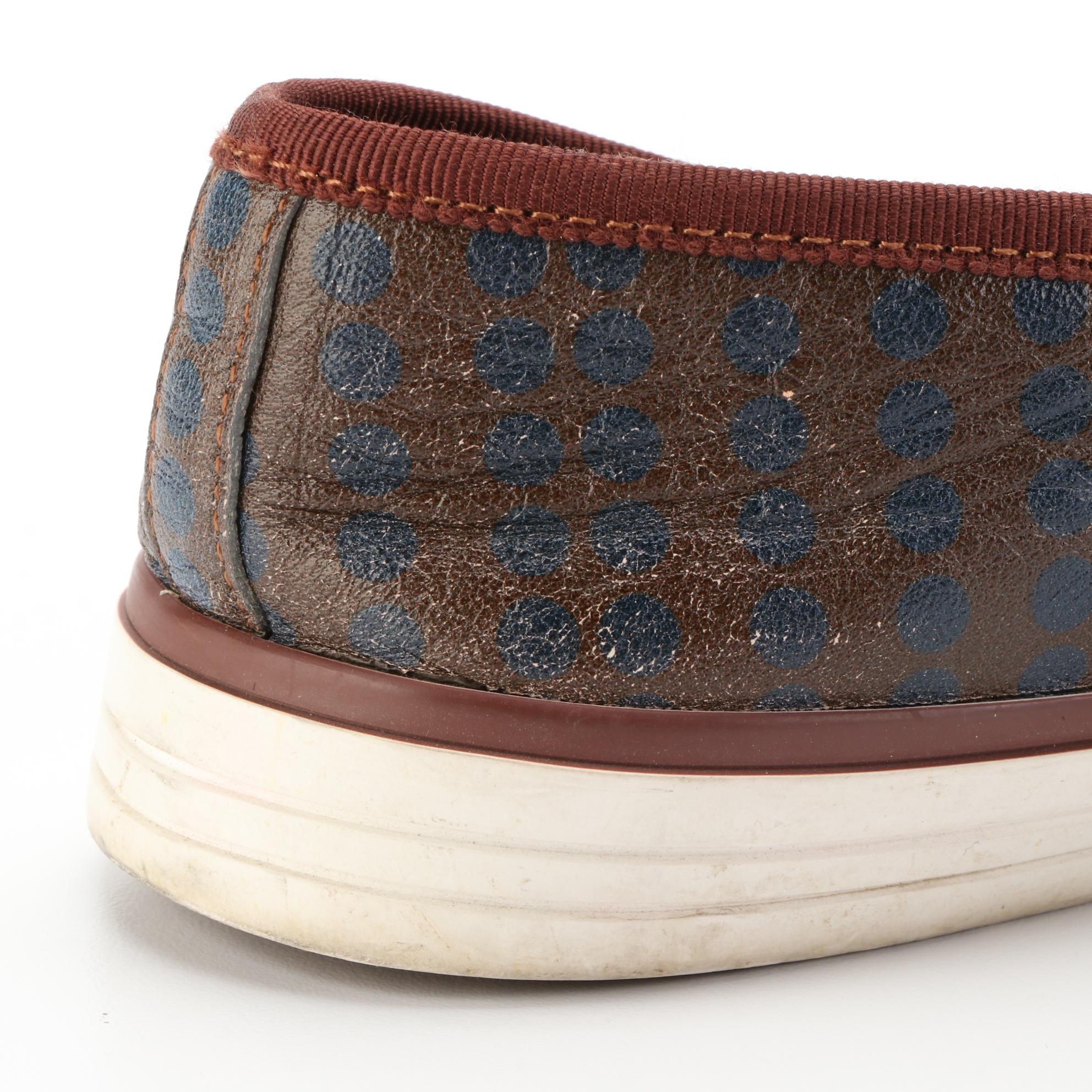 Tory Burch Slip On Shoe in Leather and Canvas with Box