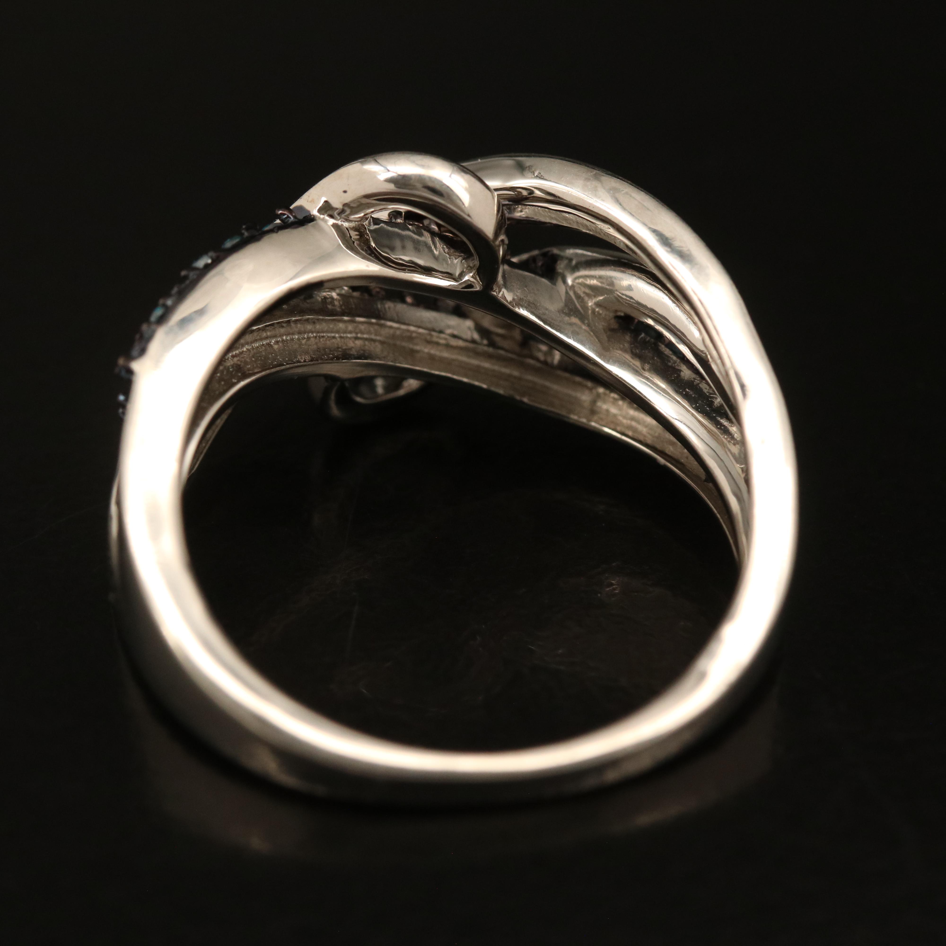 Sterling Diamond Crossover Ring