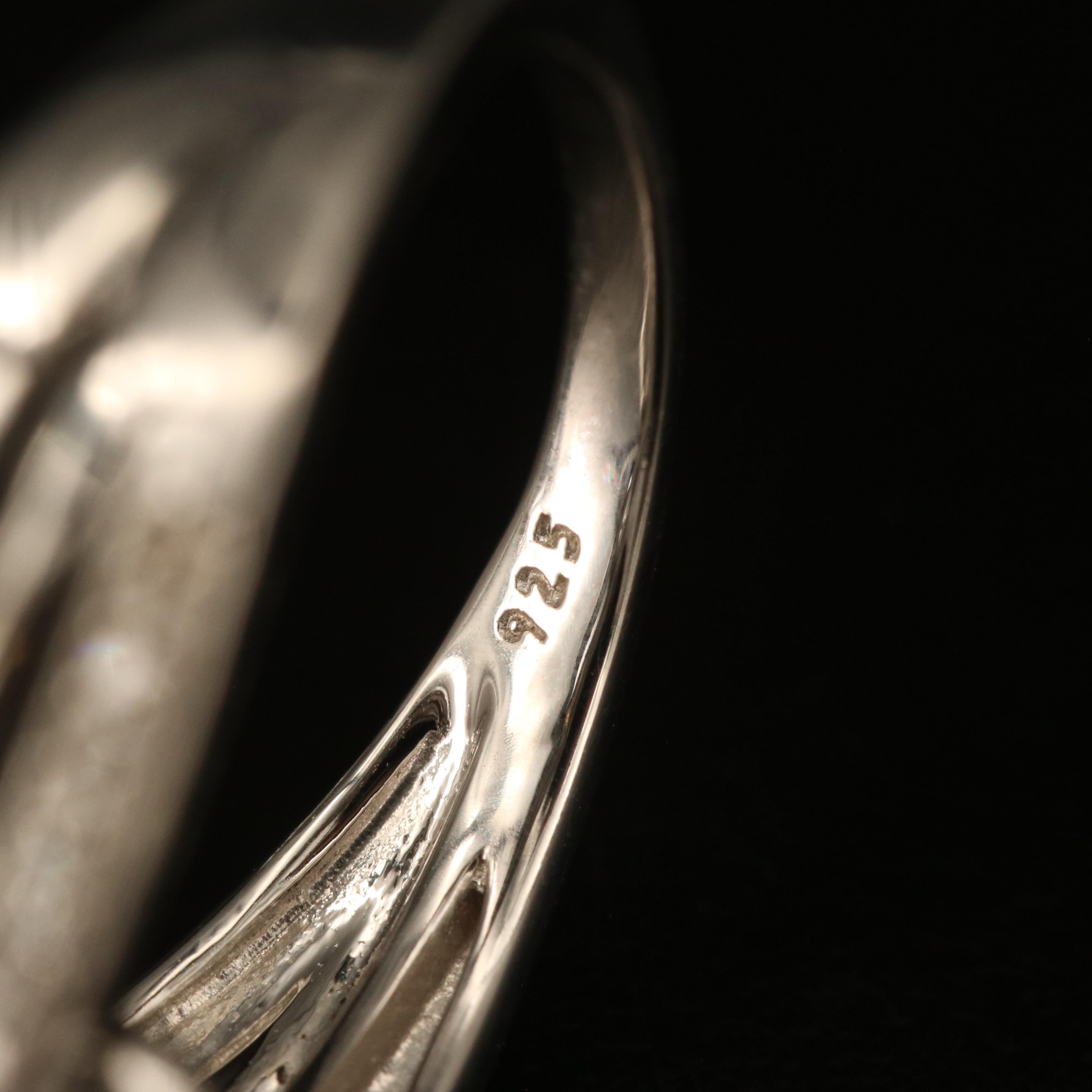 Sterling Diamond Crossover Ring