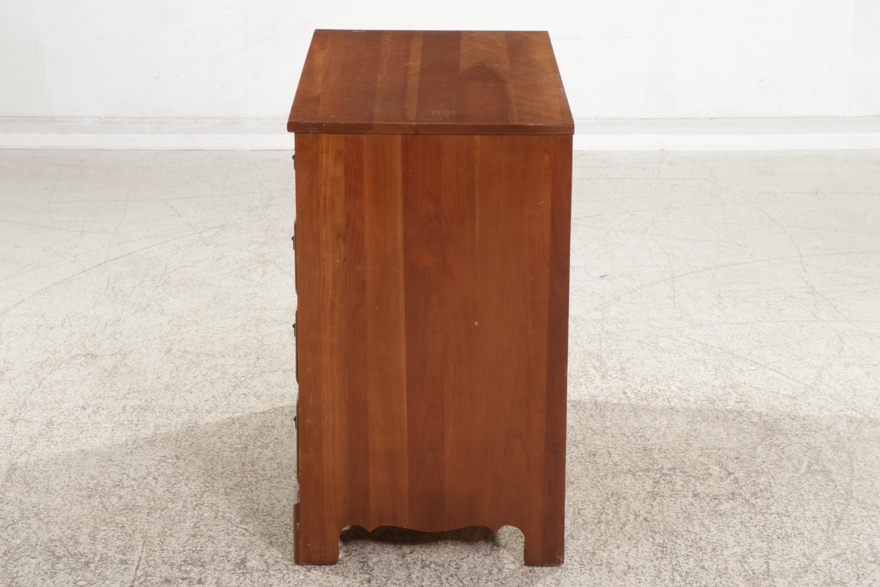 Chippendale Style Cherry Four-Drawer Bedside Chest, Mid to Late 20th Century