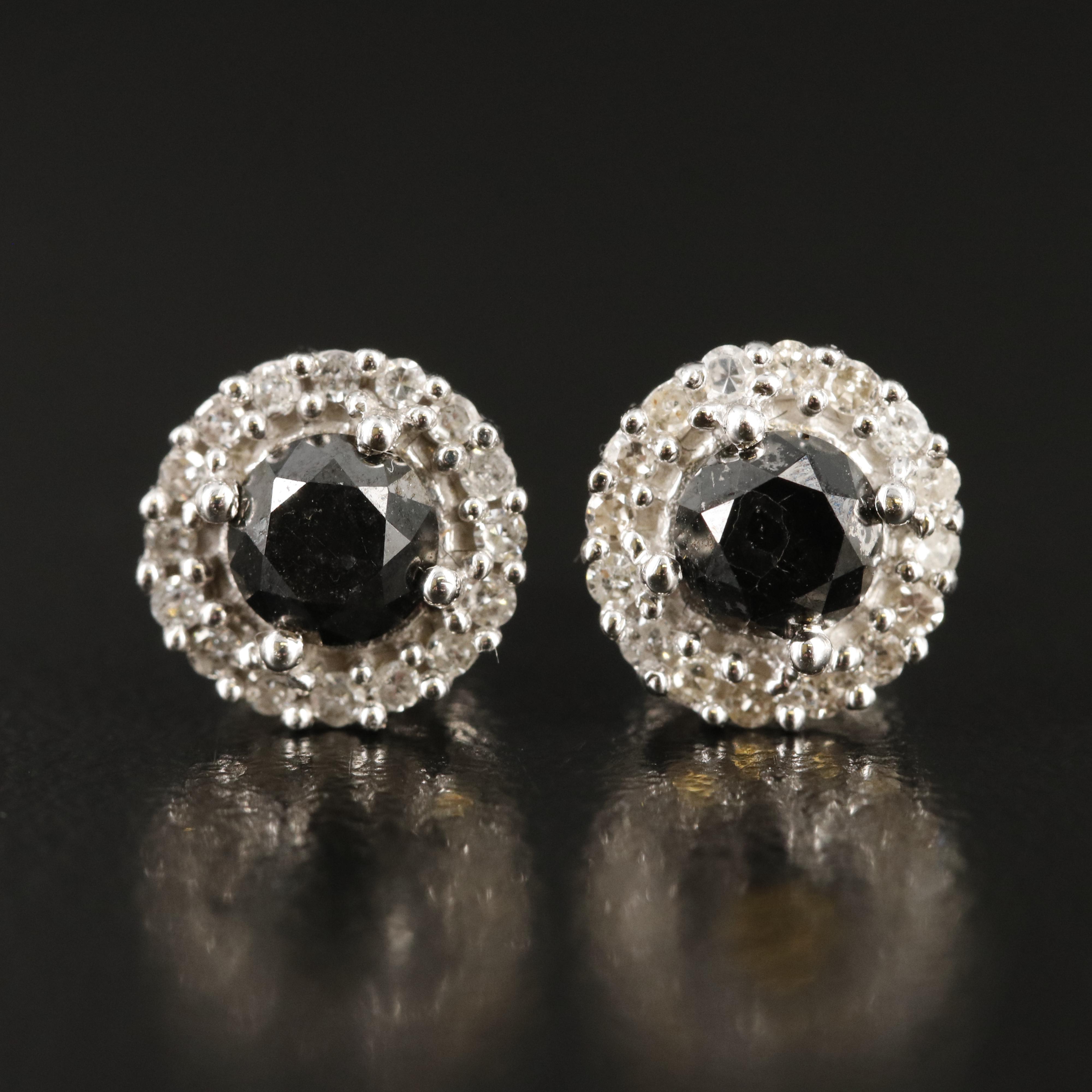 10K 1.18 CTW Diamond Stud Earrings