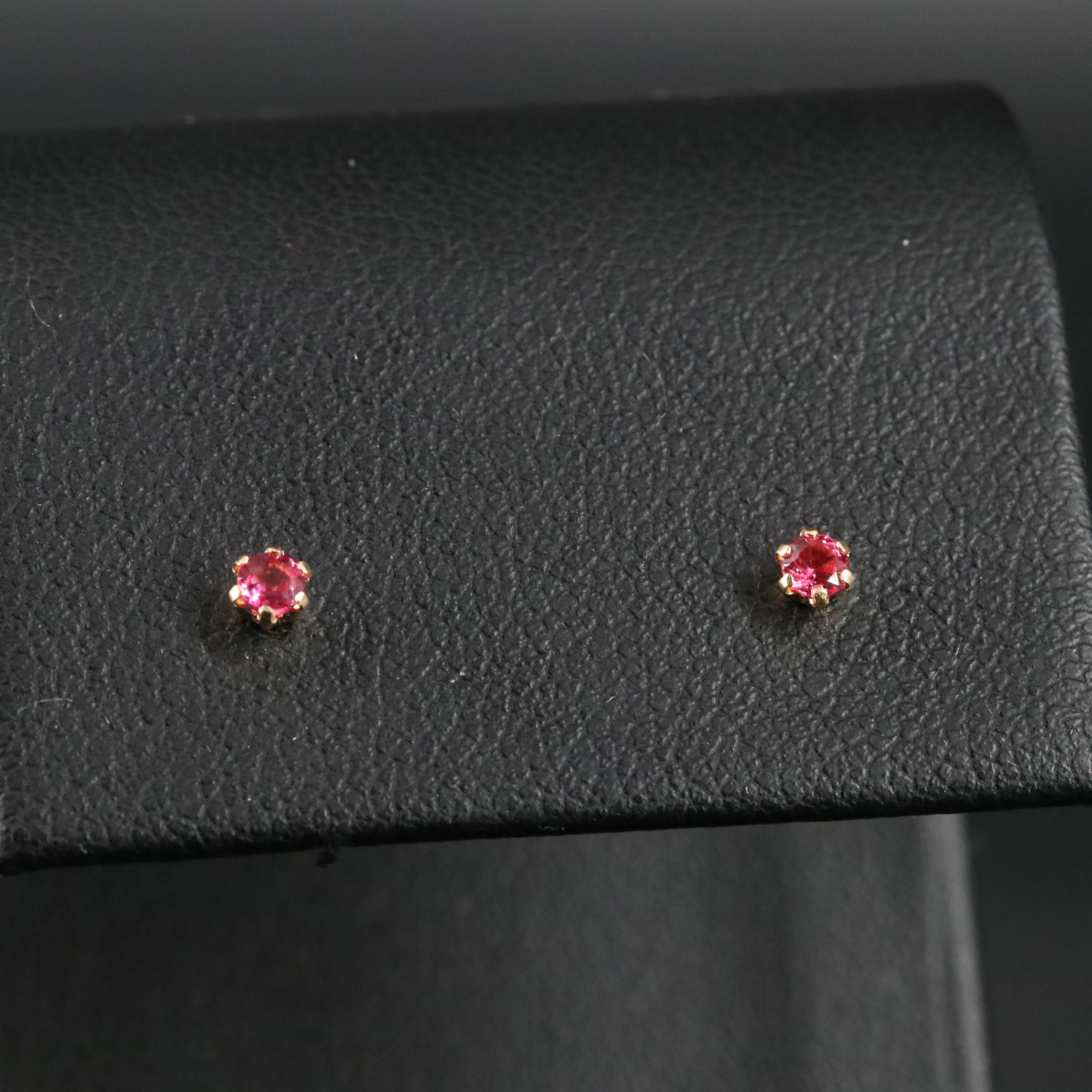 18K 0.14 CTW Red Spinel Earrings