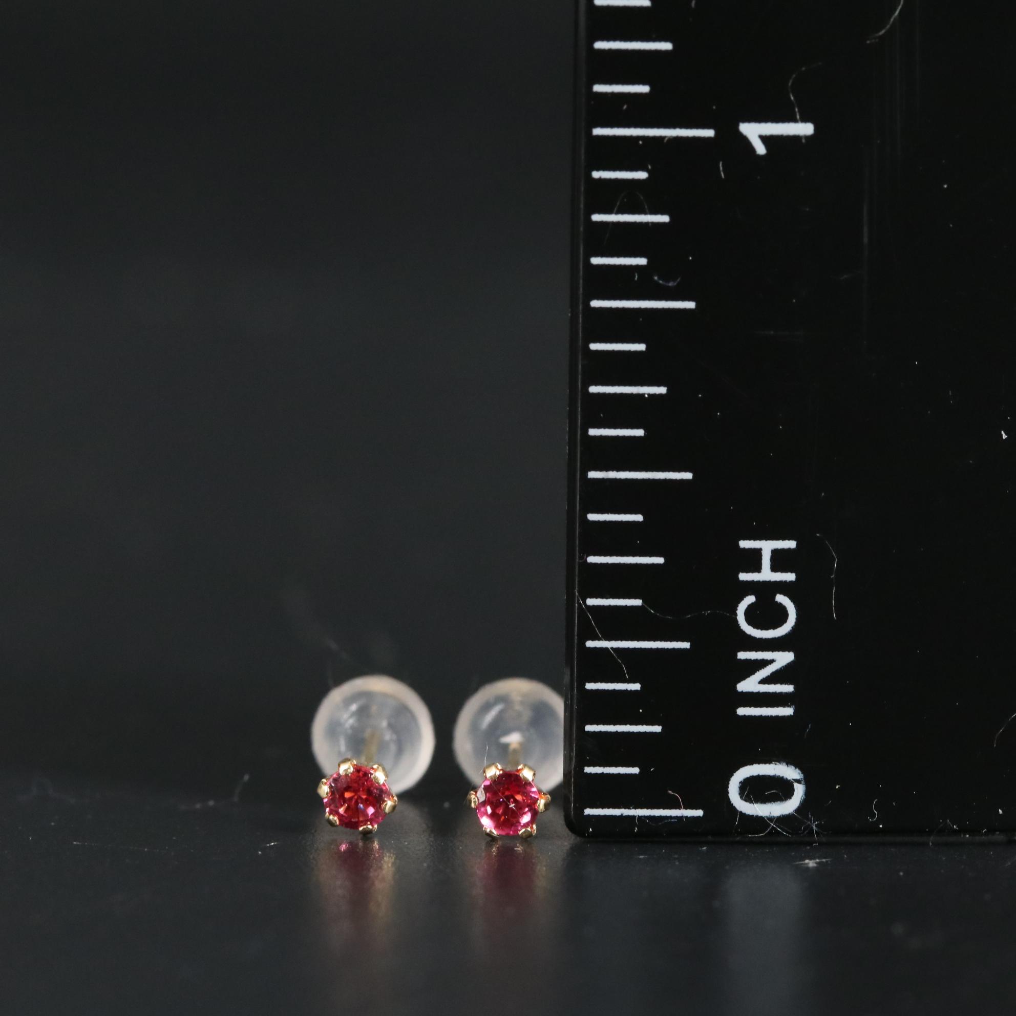 18K 0.14 CTW Red Spinel Earrings