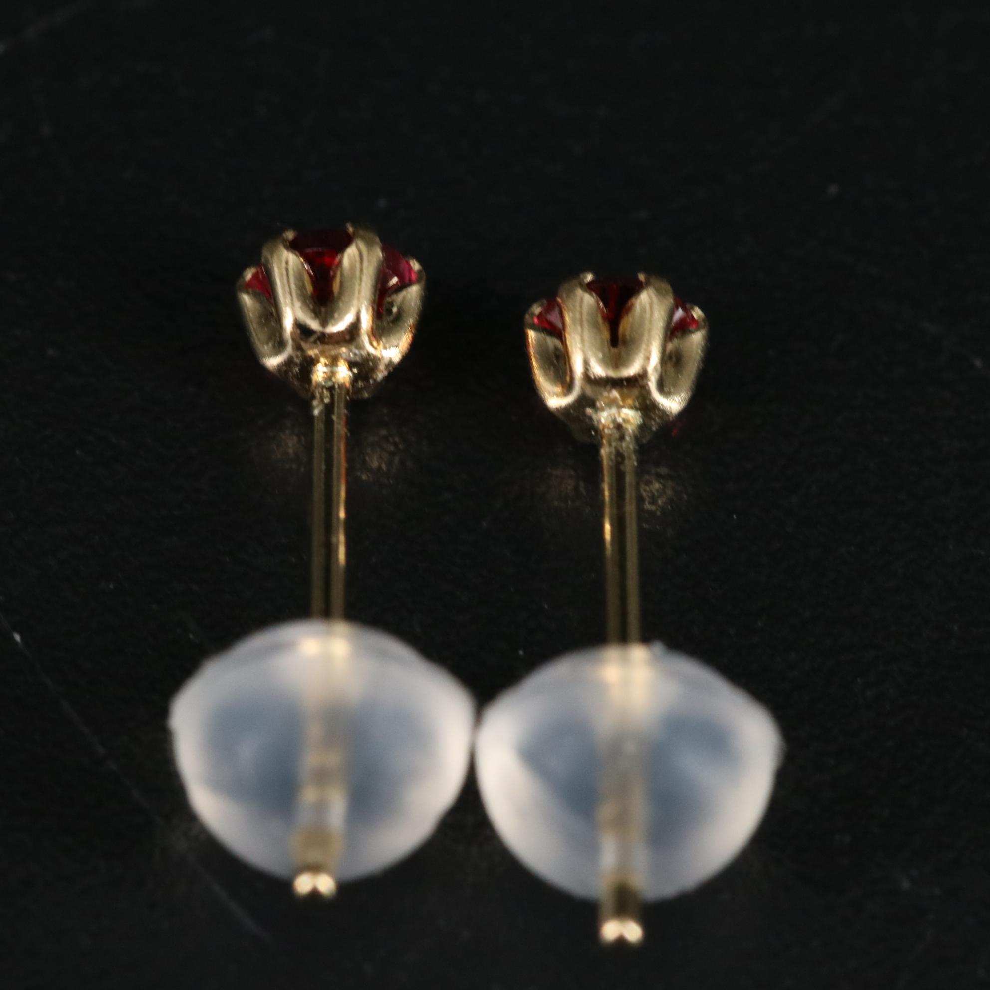 18K 0.14 CTW Red Spinel Earrings