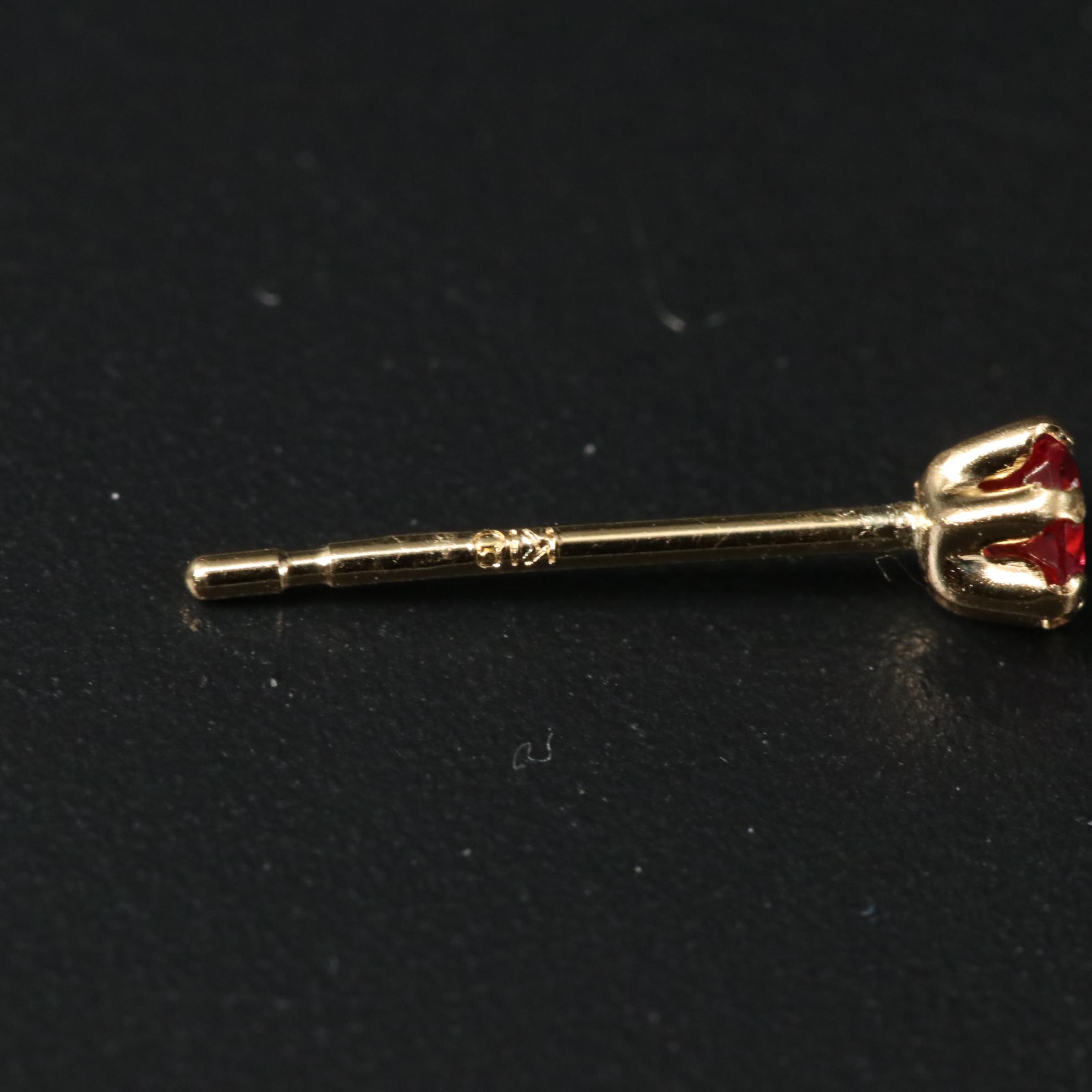 18K 0.14 CTW Red Spinel Earrings
