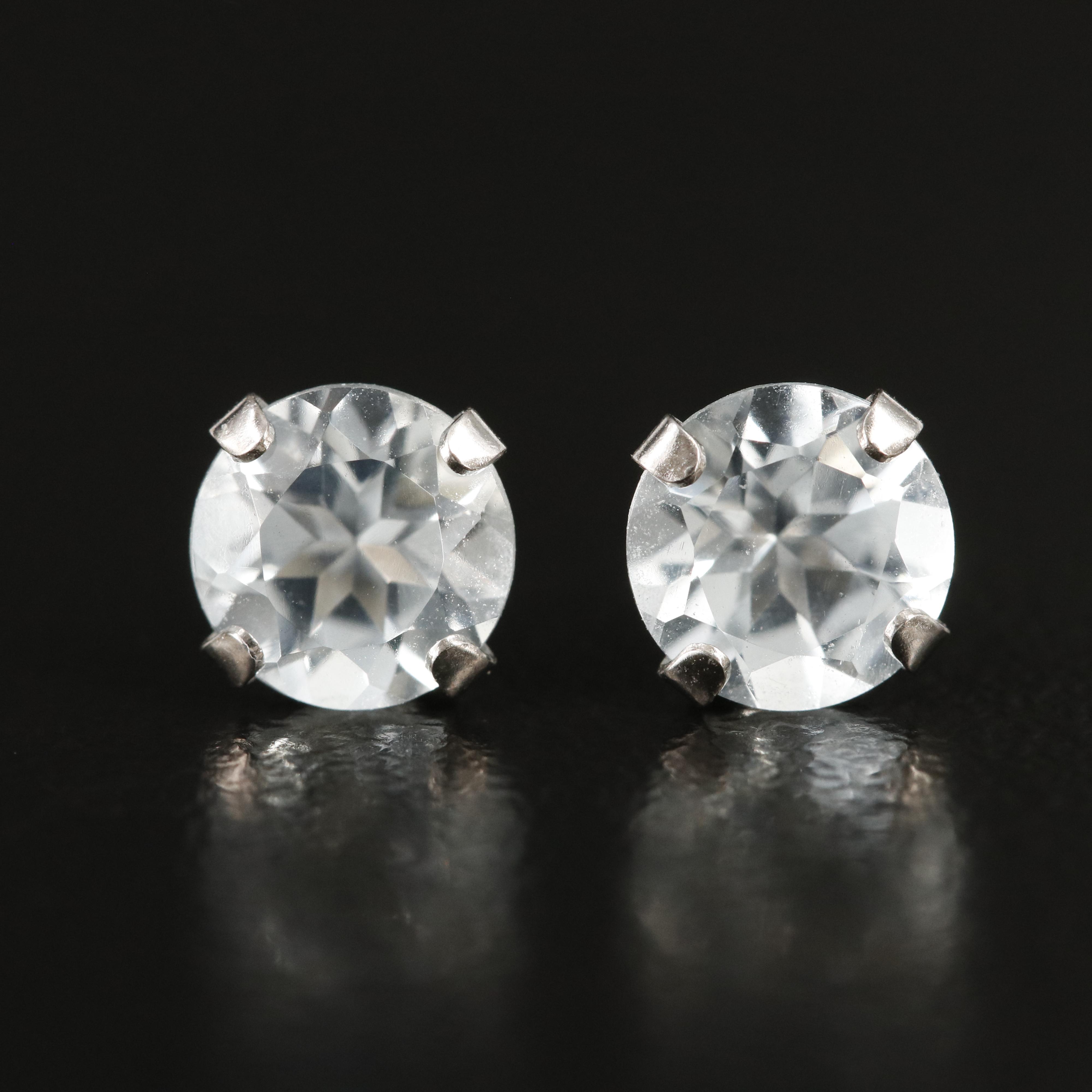 10K Aquamarine Stud Earrings