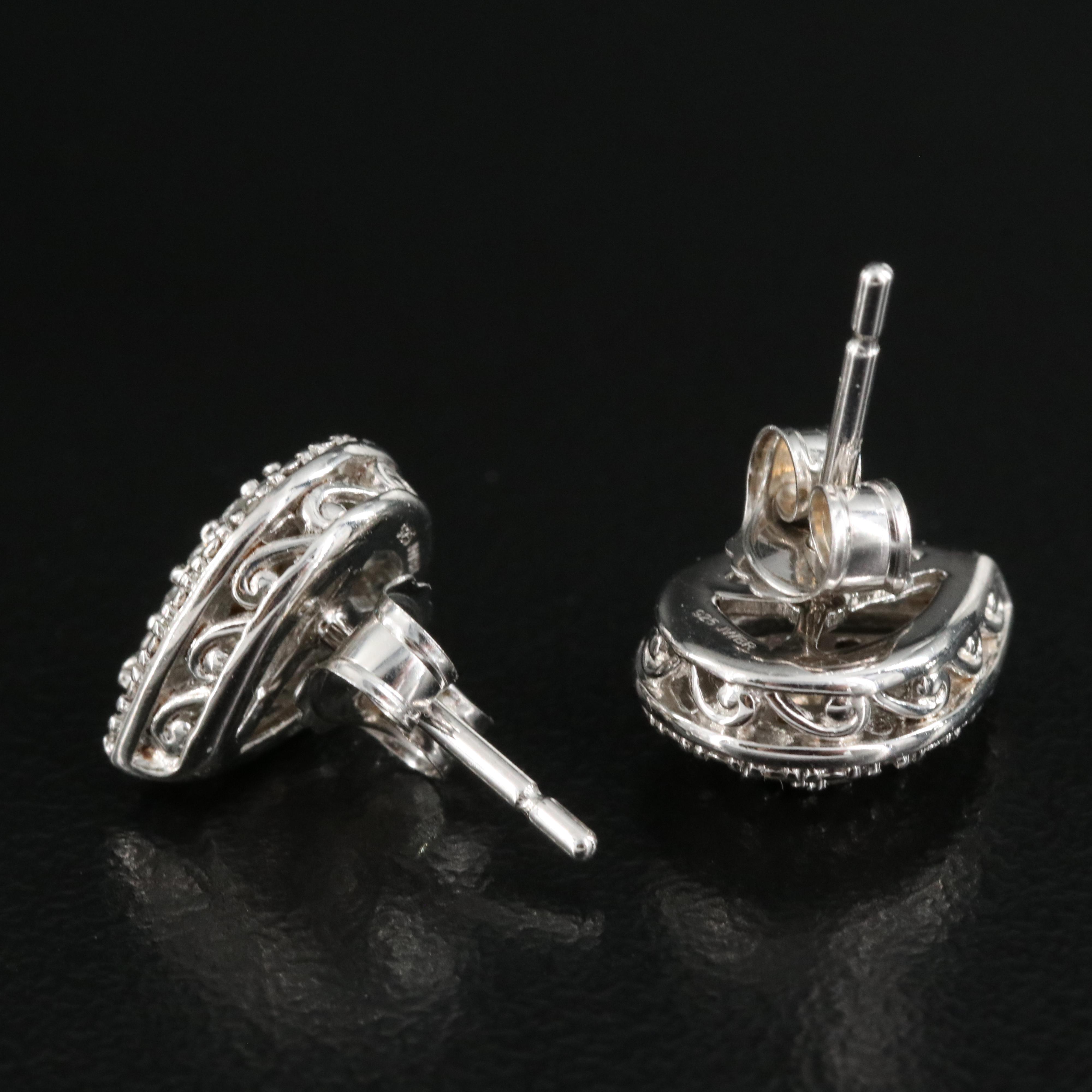 Sterling Diamond Teardrop Earrings