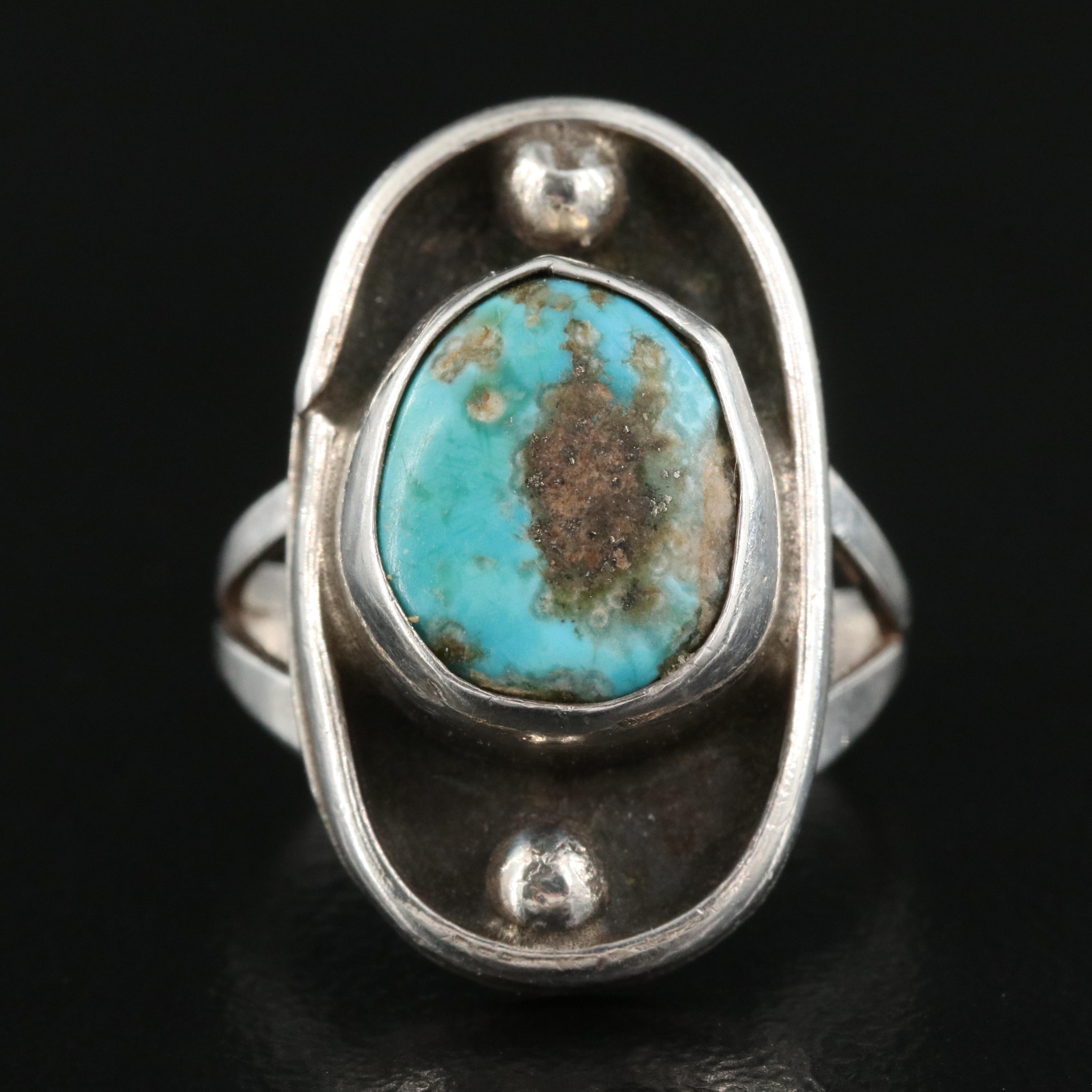Southwestern Style Sterling Turquoise Ring