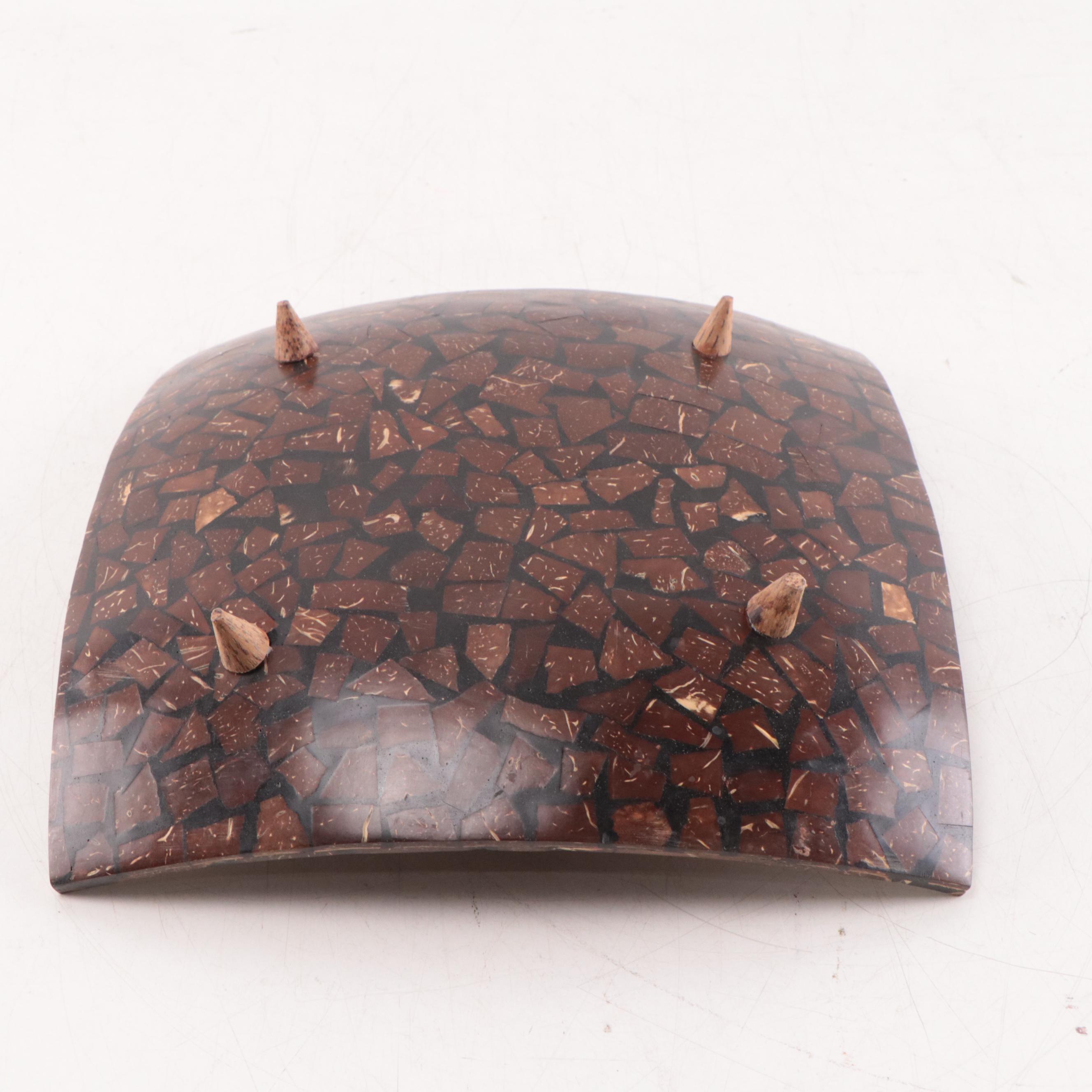 Wooden Inlaid Footed Tray