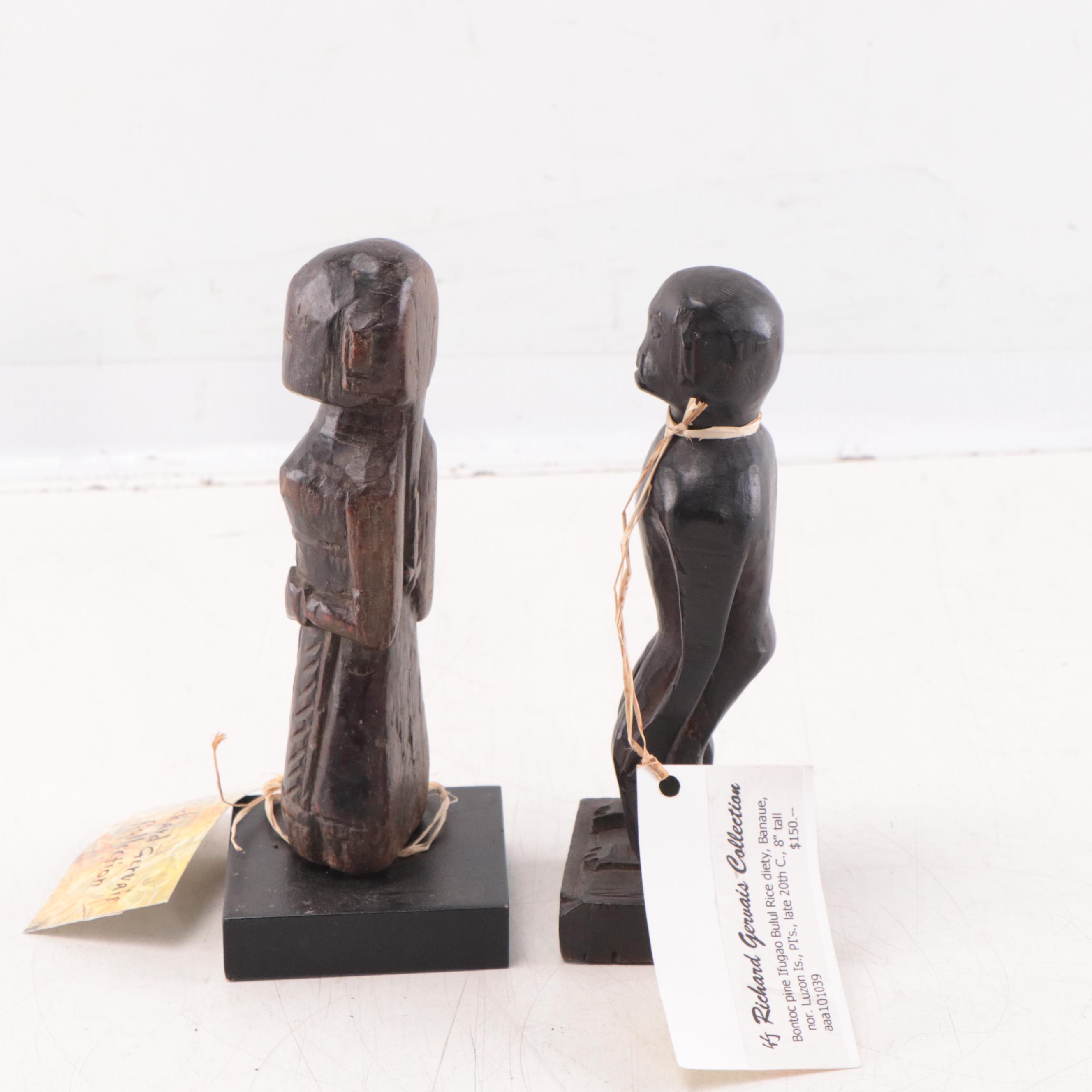 Indian and Filipino Hand-Carved Wood Figures