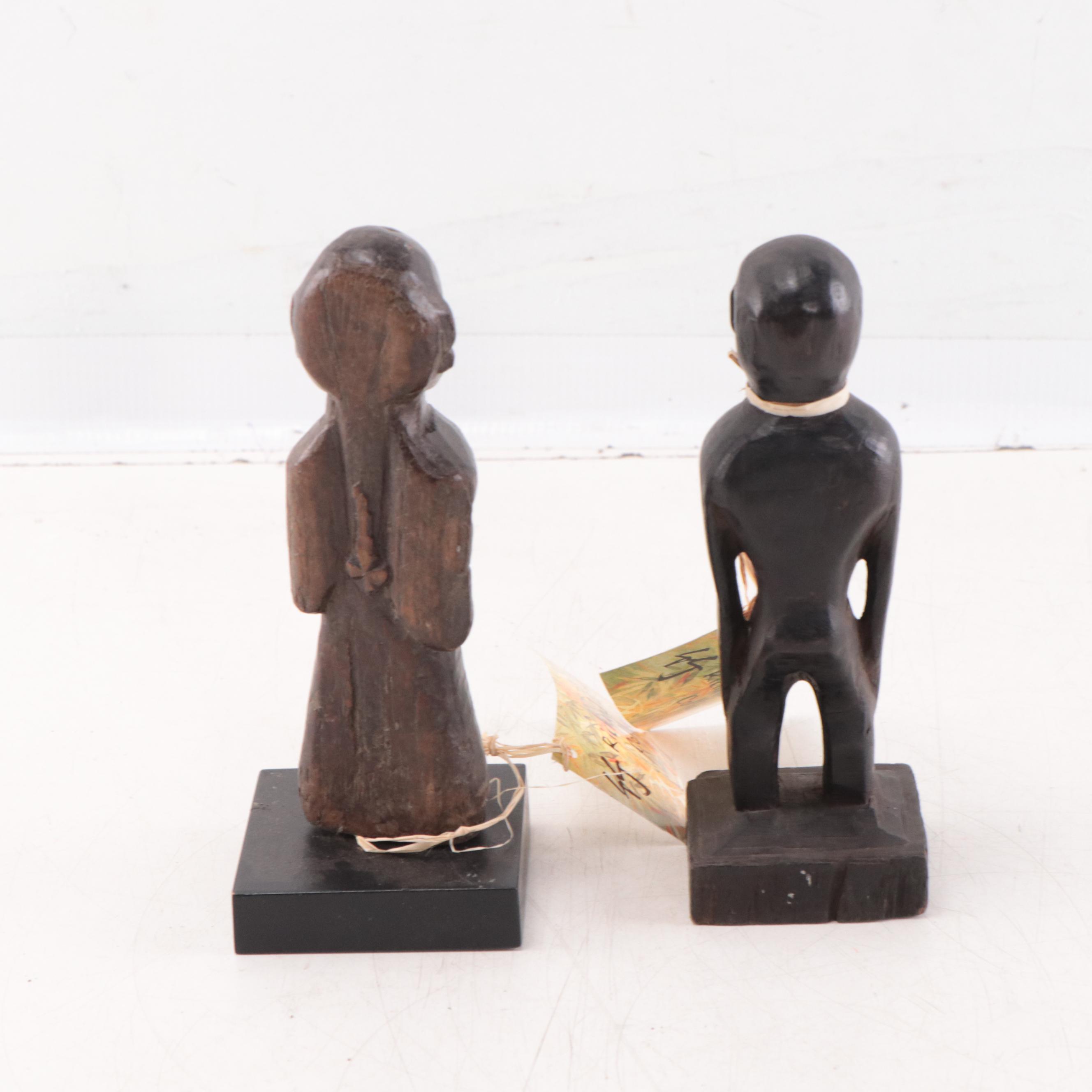 Indian and Filipino Hand-Carved Wood Figures