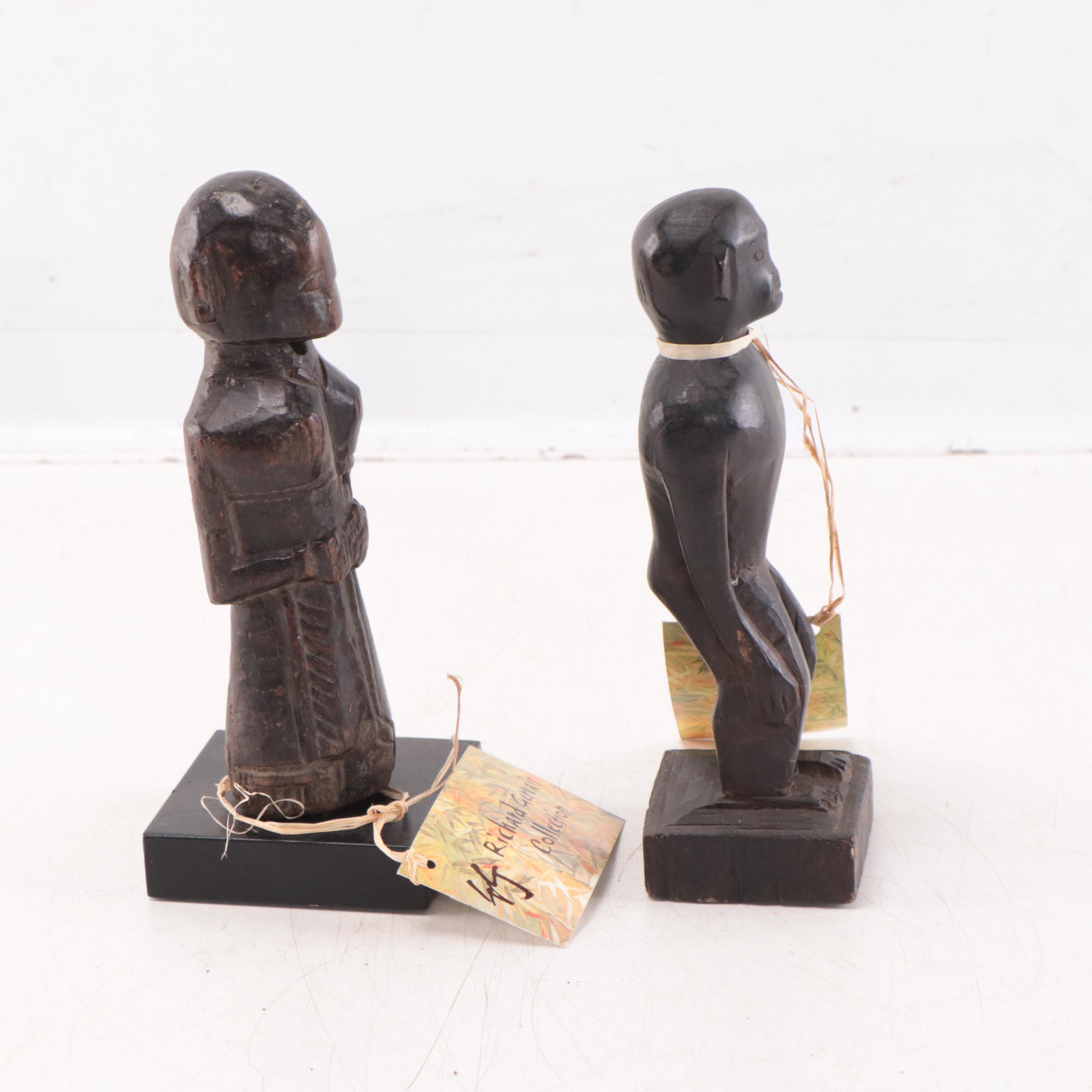 Indian and Filipino Hand-Carved Wood Figures