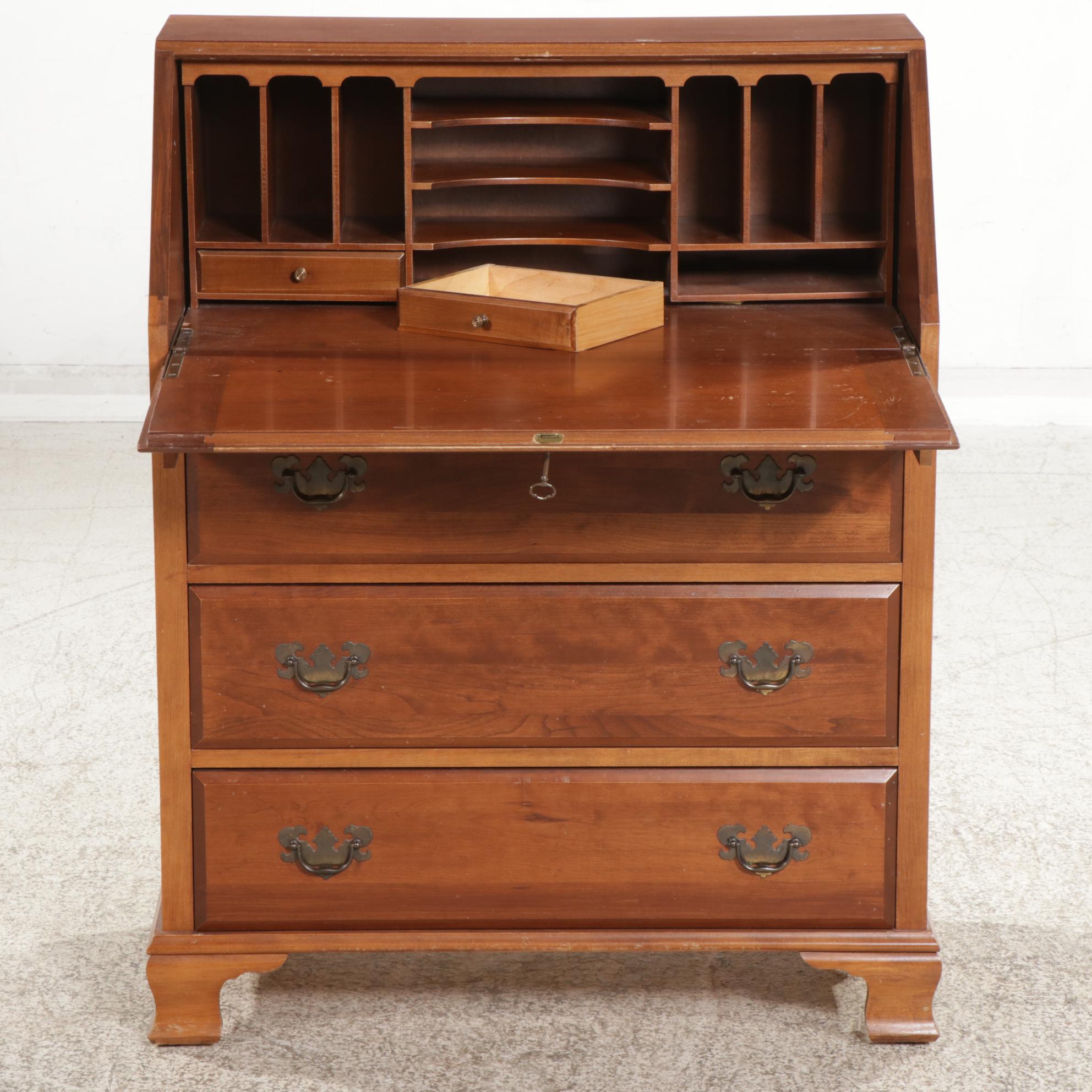 Maddox Colonial Reproductions Cherry Secretary Desk, 1970s