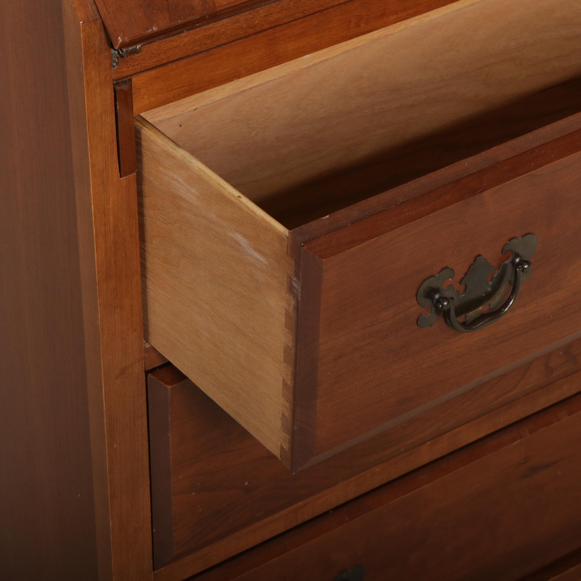 Maddox Colonial Reproductions Cherry Secretary Desk, 1970s