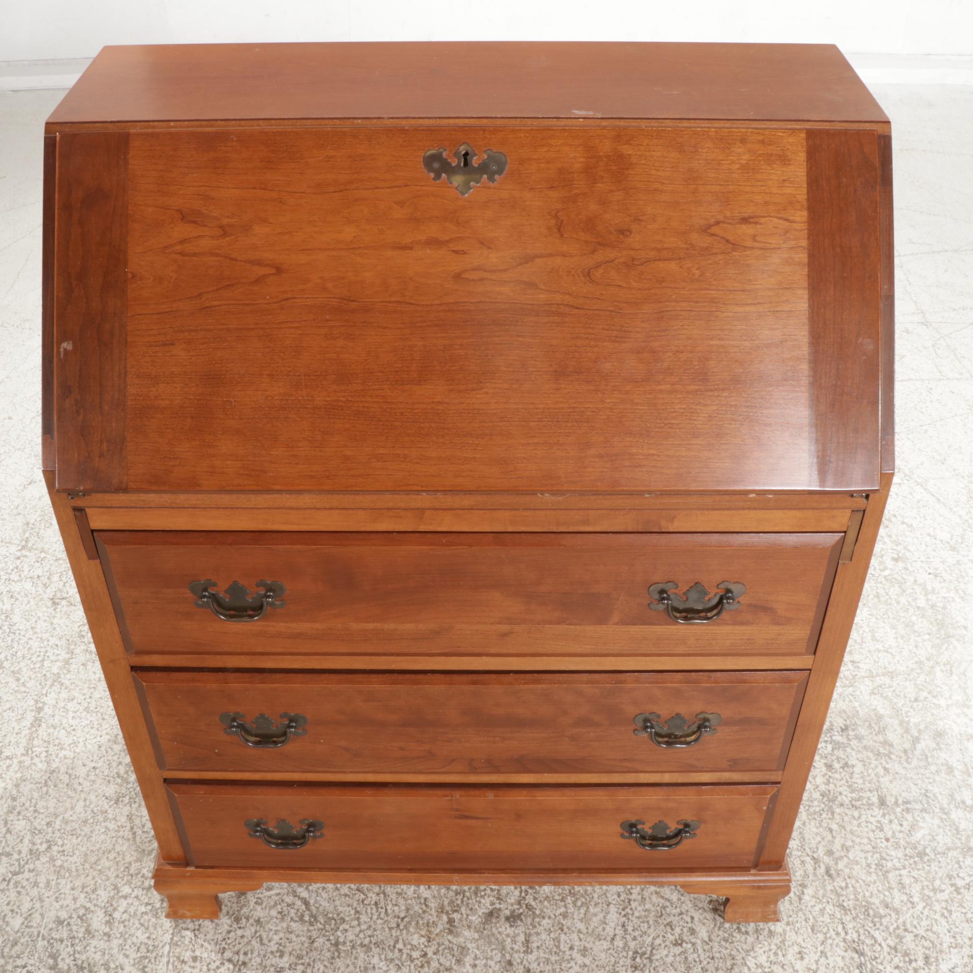 Maddox Colonial Reproductions Cherry Secretary Desk, 1970s