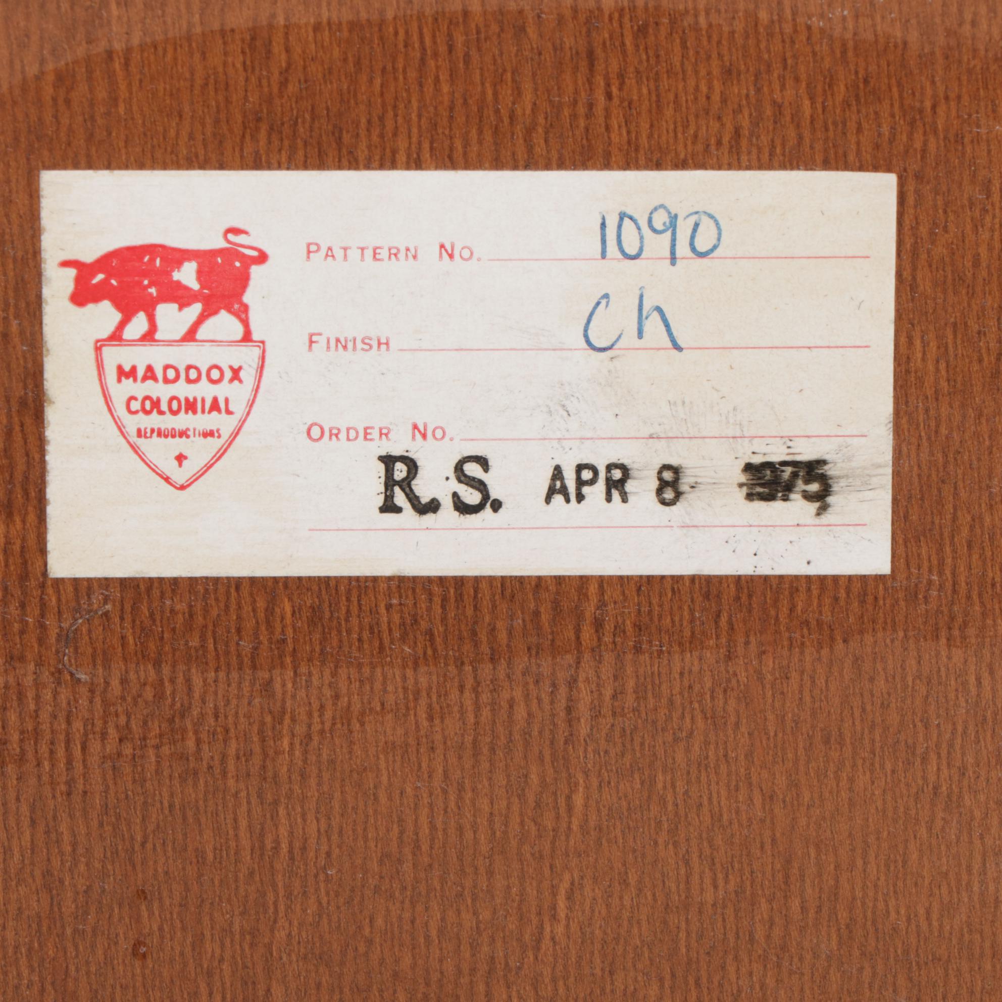 Maddox Colonial Reproductions Cherry Secretary Desk, 1970s