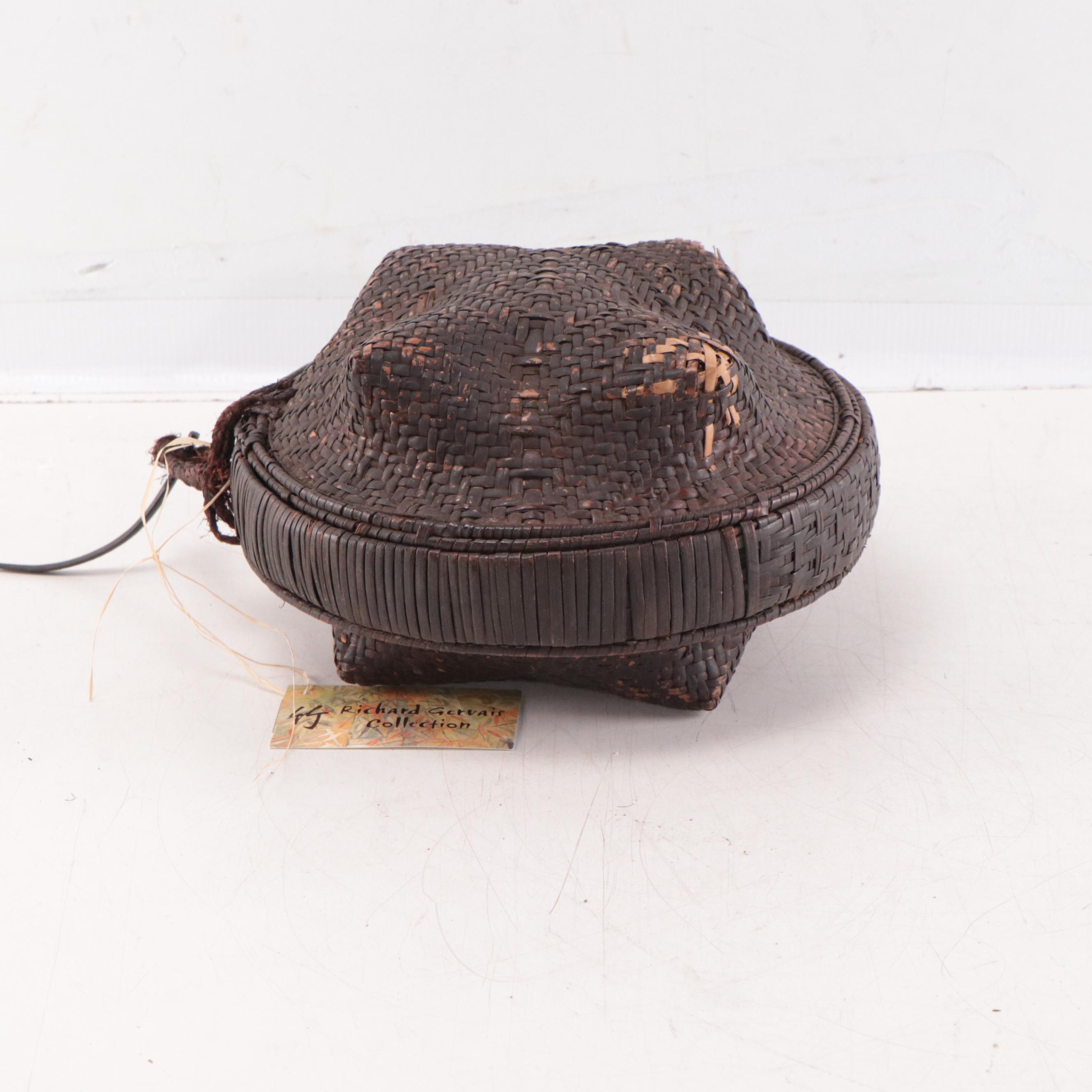 Congolese Kuba Hand Woven Food Storage Basket