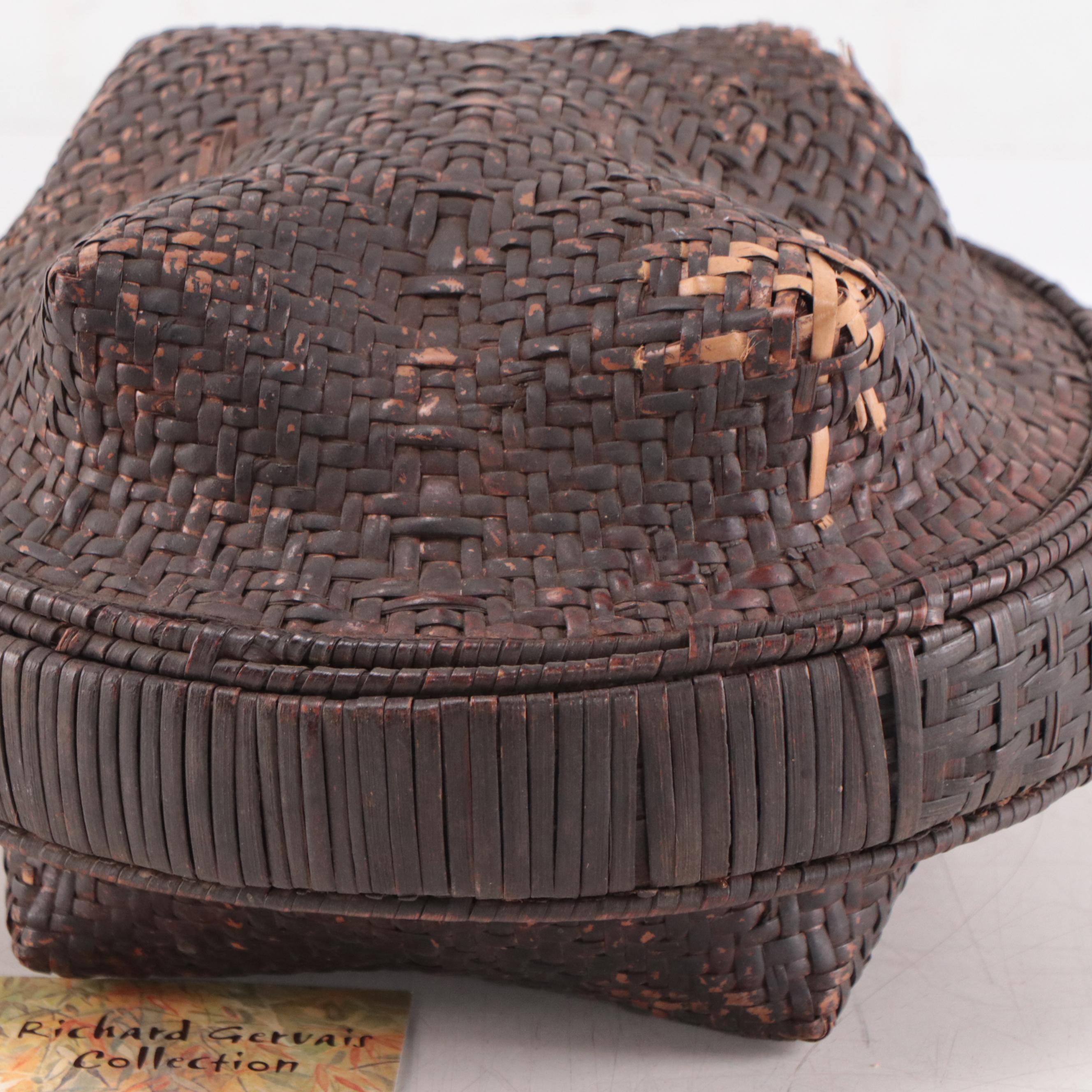 Congolese Kuba Hand Woven Food Storage Basket