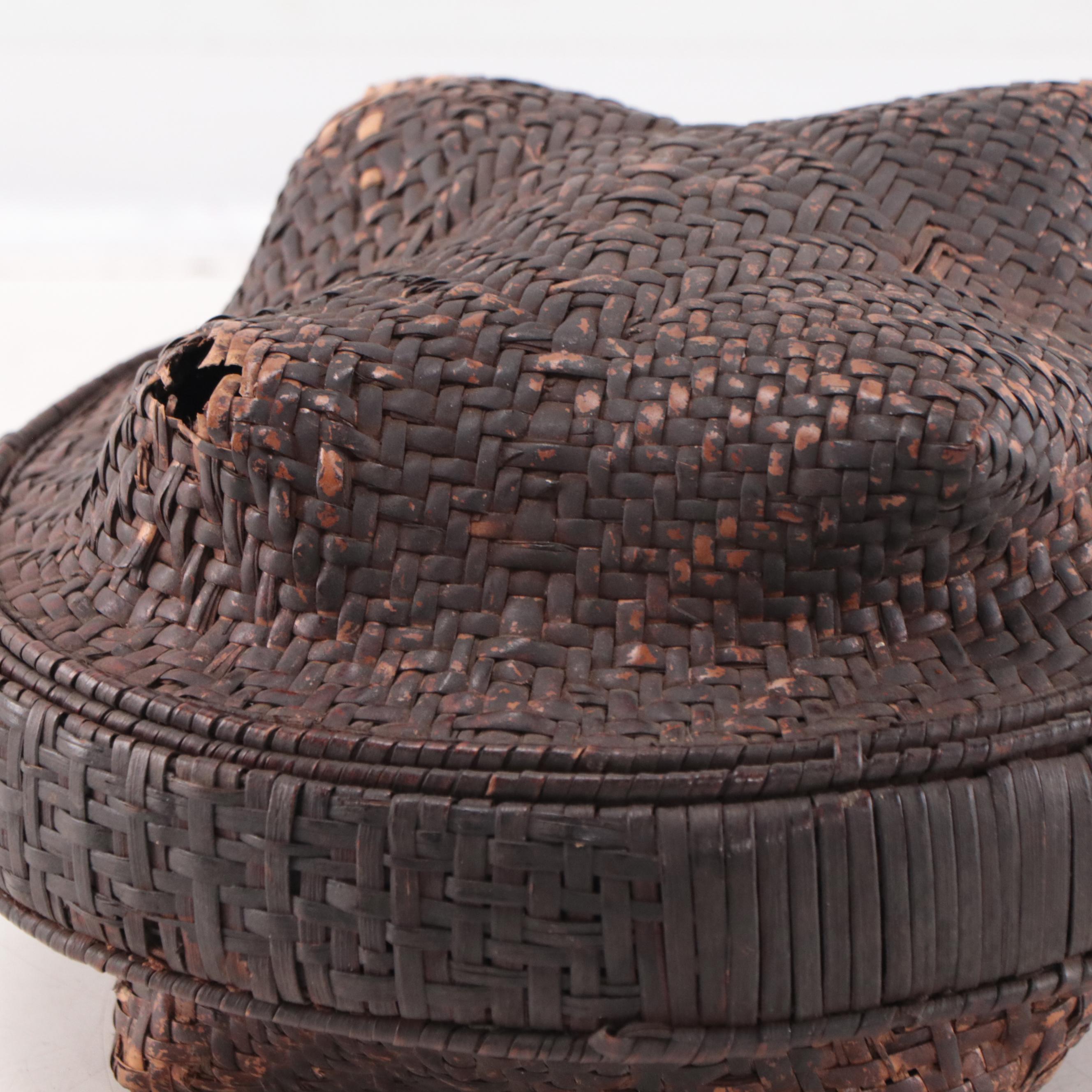 Congolese Kuba Hand Woven Food Storage Basket