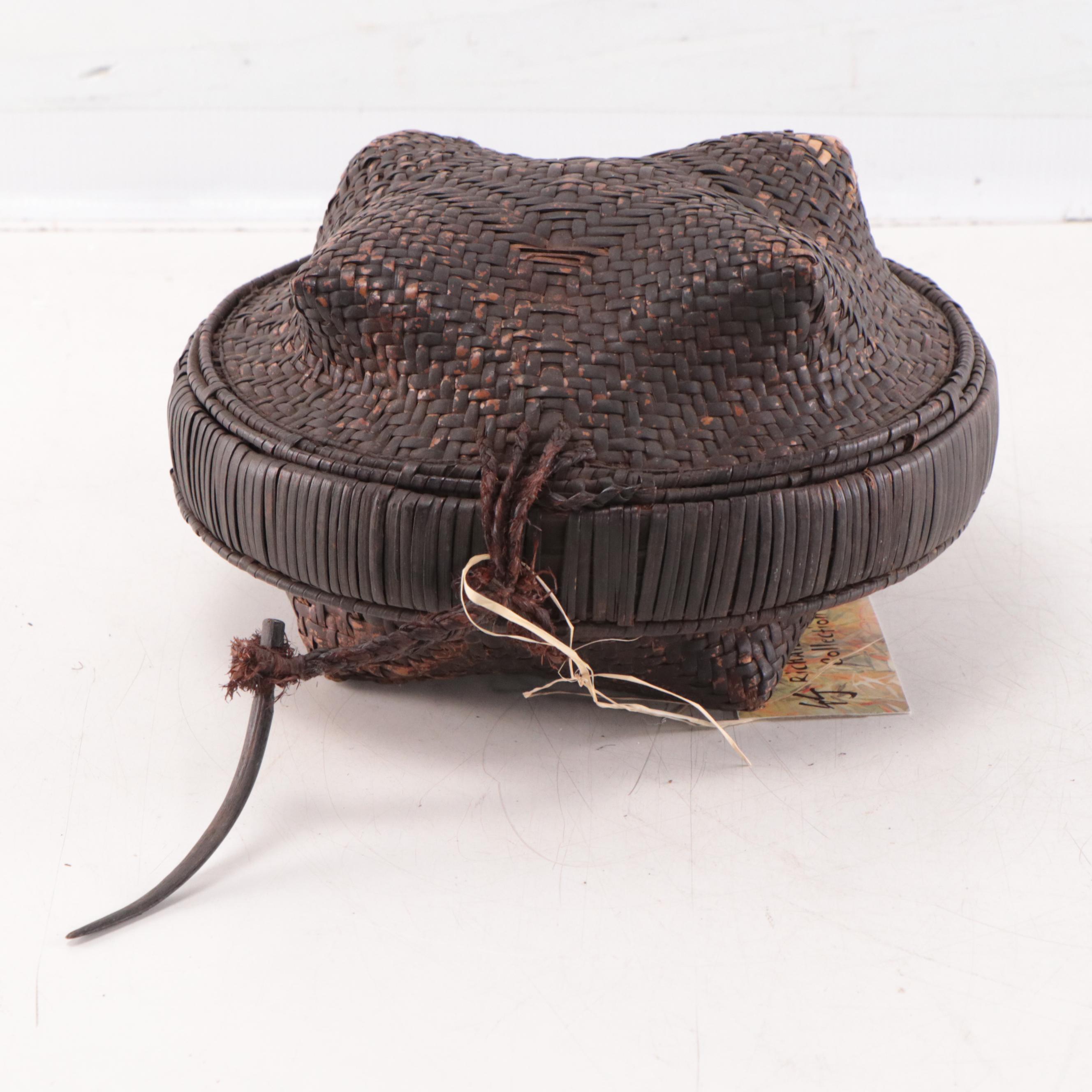 Congolese Kuba Hand Woven Food Storage Basket