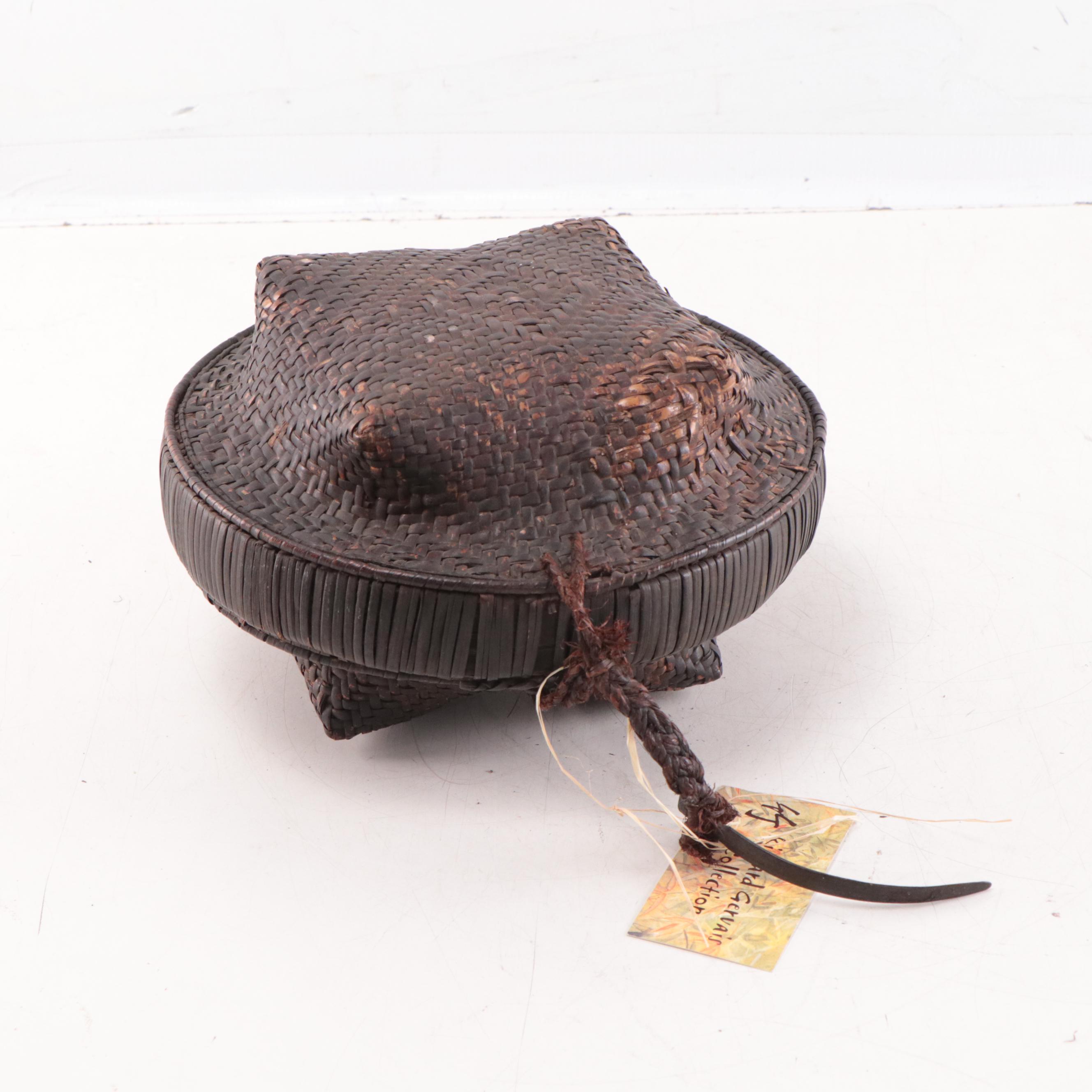 Congolese Kuba Hand Woven Food Storage Basket