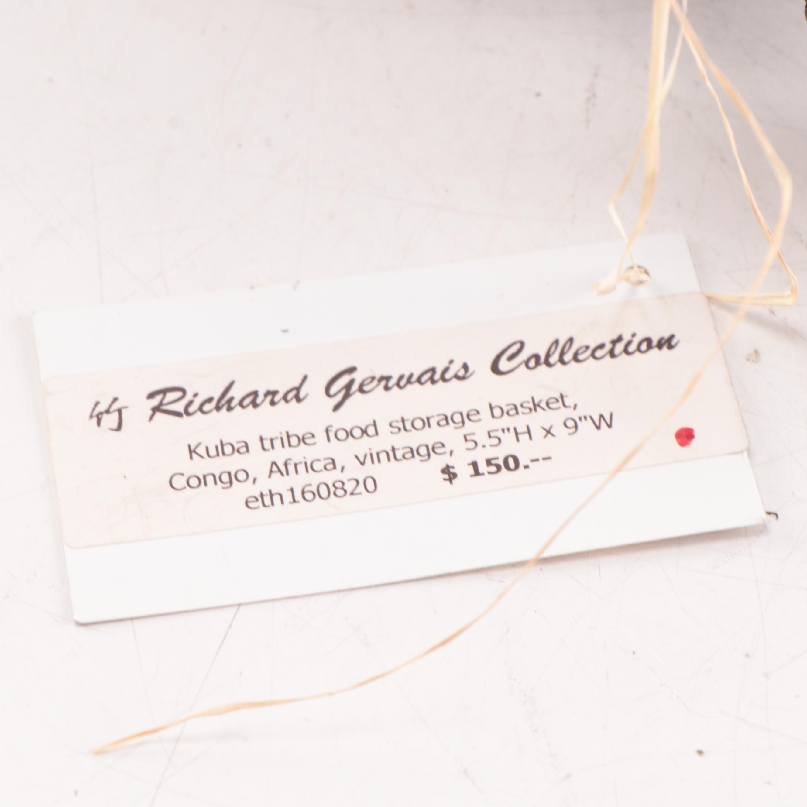 Congolese Kuba Hand Woven Food Storage Basket