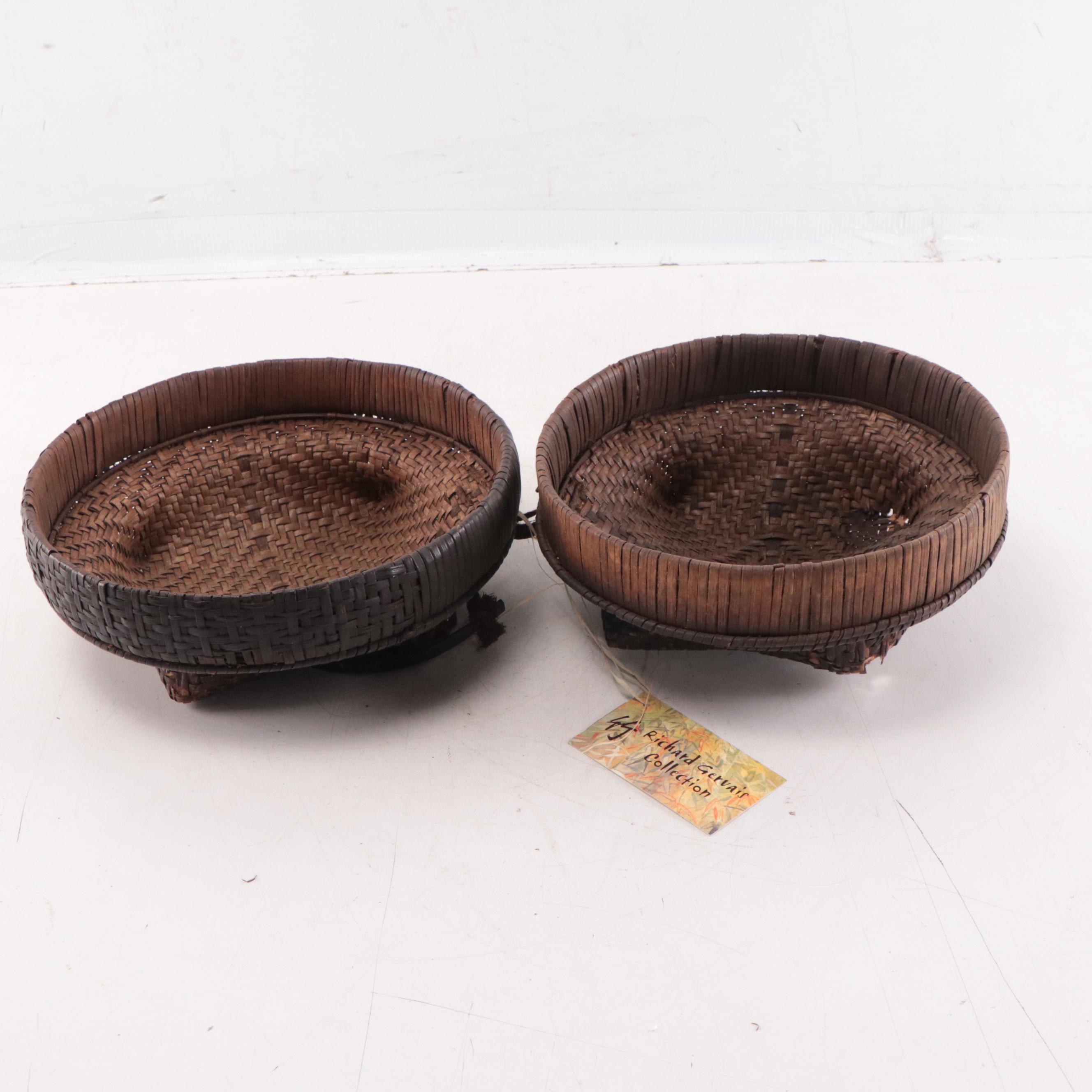 Congolese Kuba Hand Woven Food Storage Basket