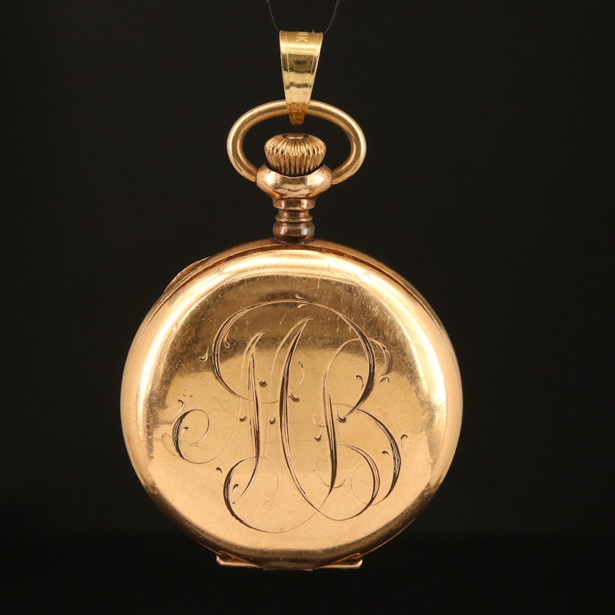 Antique 14K Watch Case Pendant