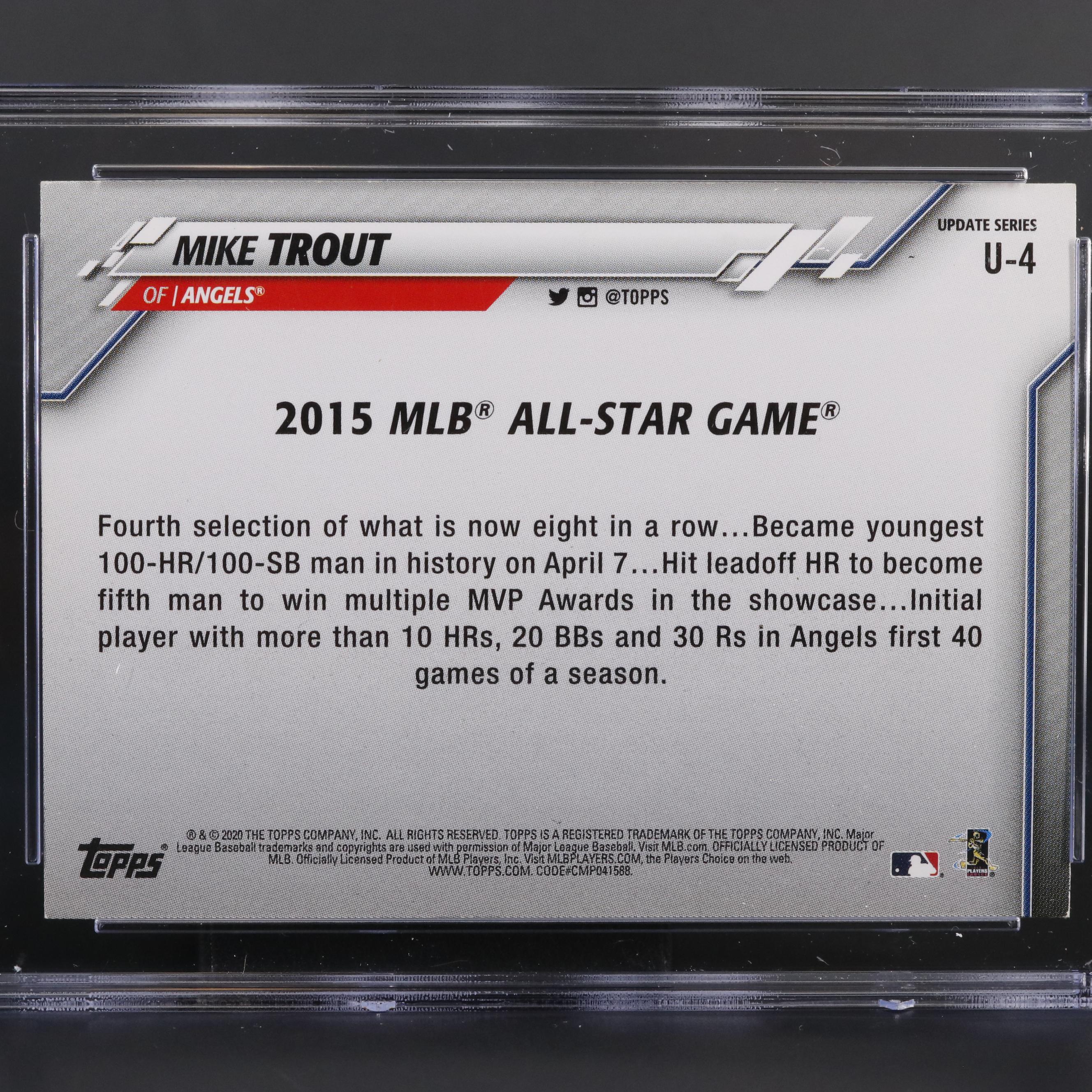2020 Topps Update Mike Trout CSG 8 #U-4 Los Angeles Angels