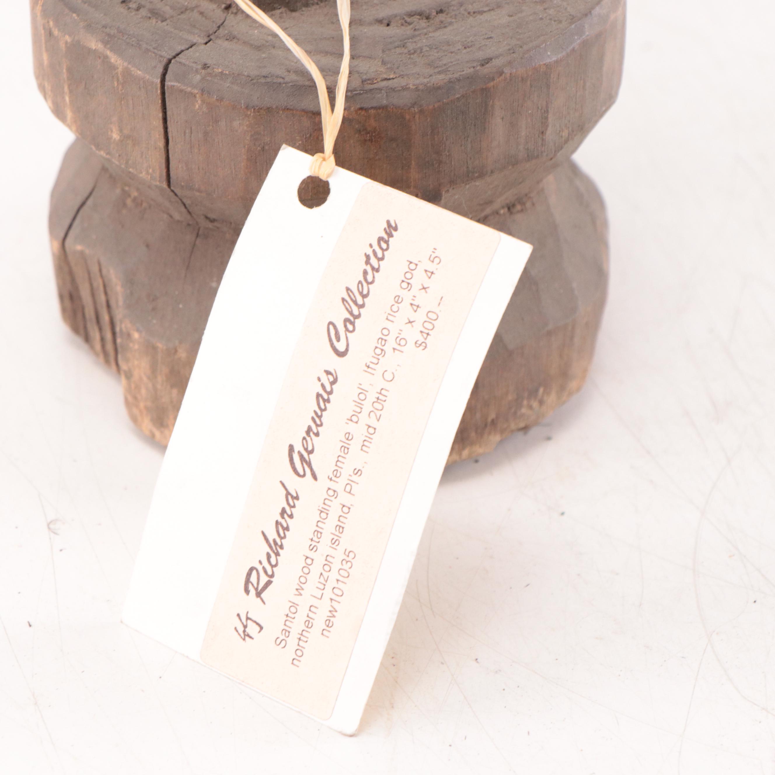 Ifugao Wood Female Bulol Figure, Mid-20th Century