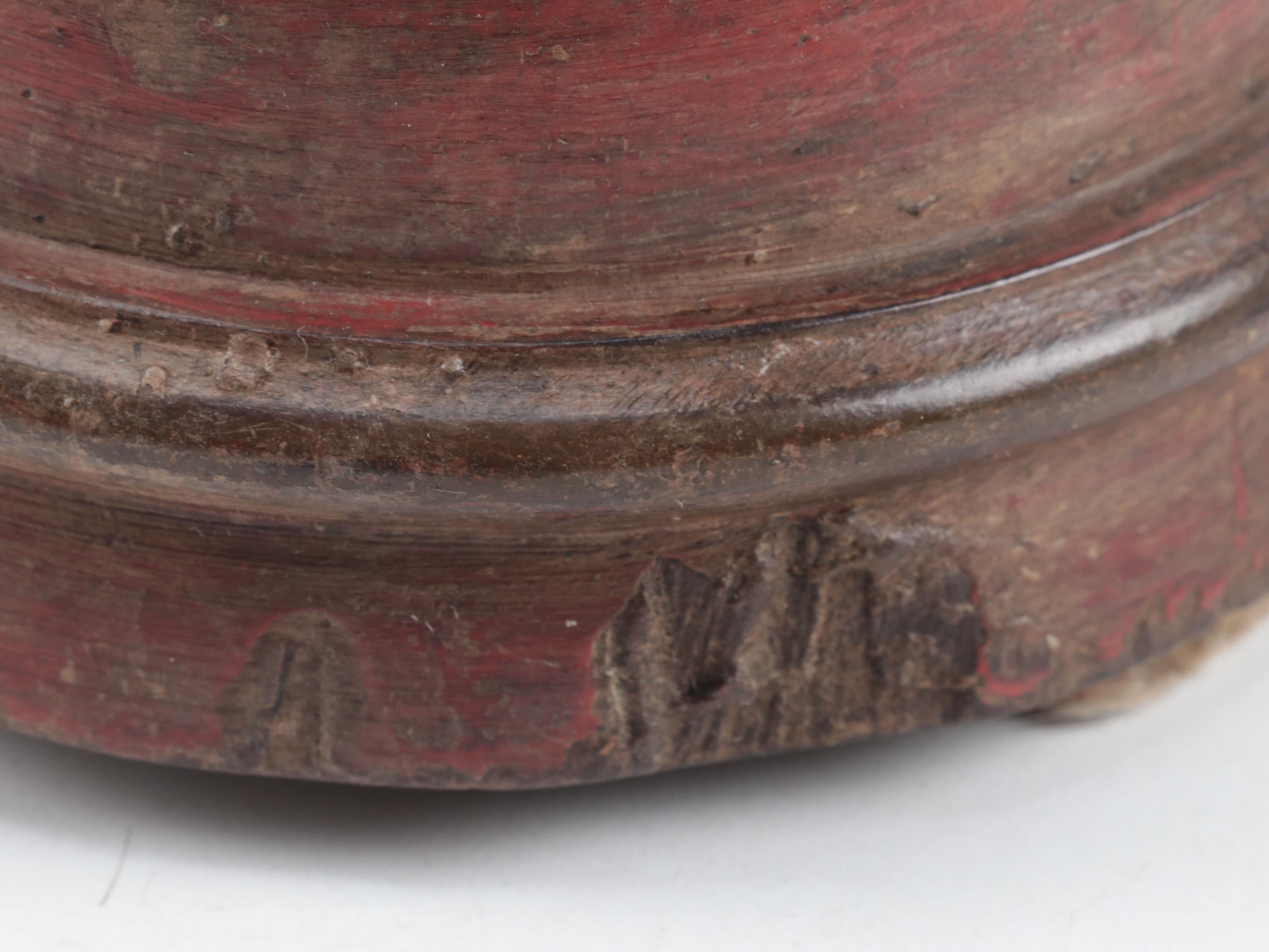 East Indian Turned Wood and Polychromed Candle Holders