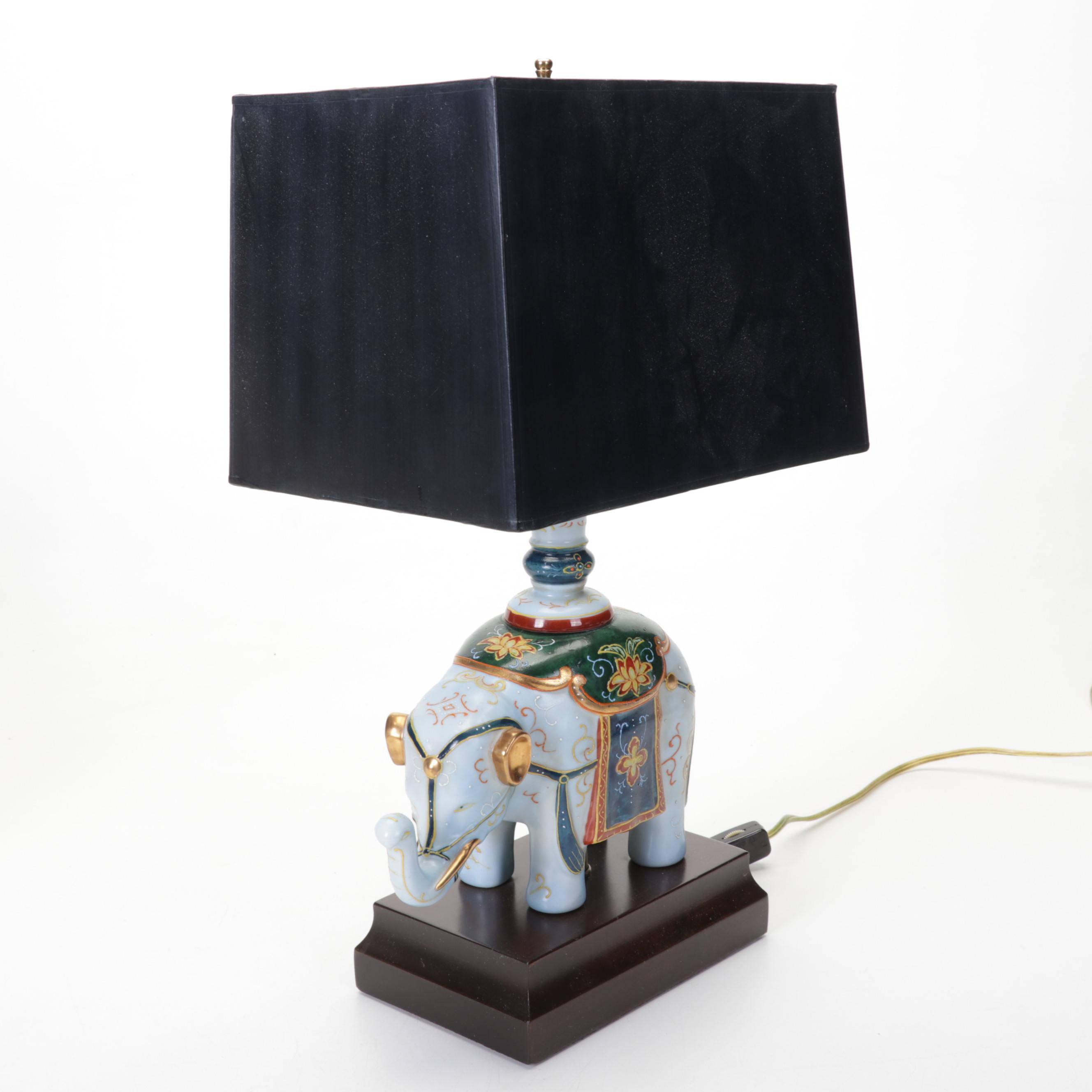 Frederick Cooper Elephant Lamp, Mottahedeh "Summer Fruit" Plates, & More