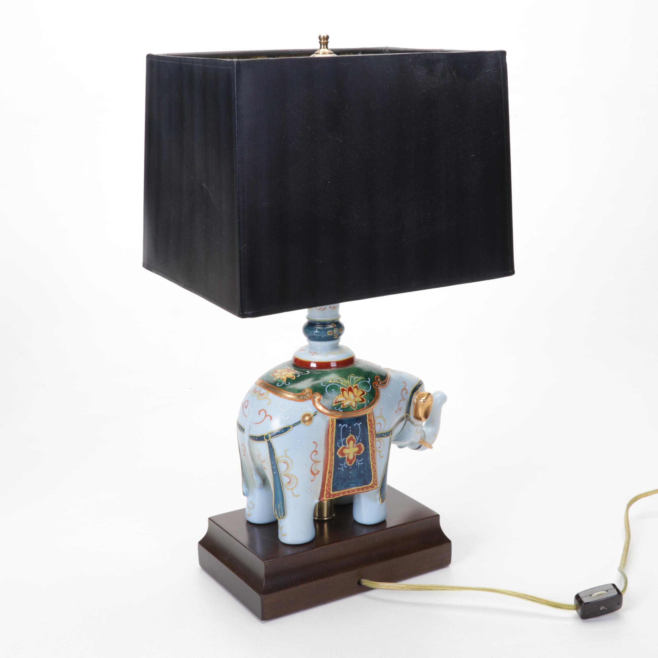 Frederick Cooper Elephant Lamp, Mottahedeh "Summer Fruit" Plates, & More