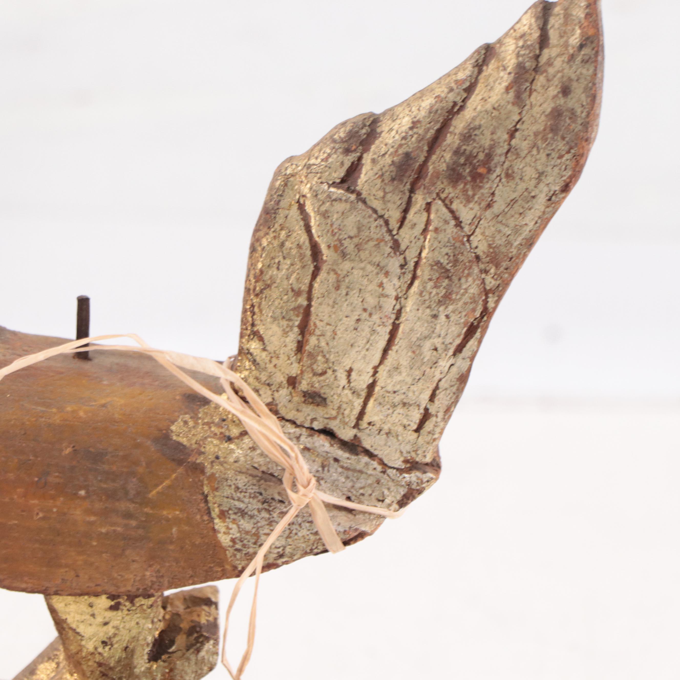 Burmese Carved Wood Saraswati Golden Swan Figure, Late 19th Century