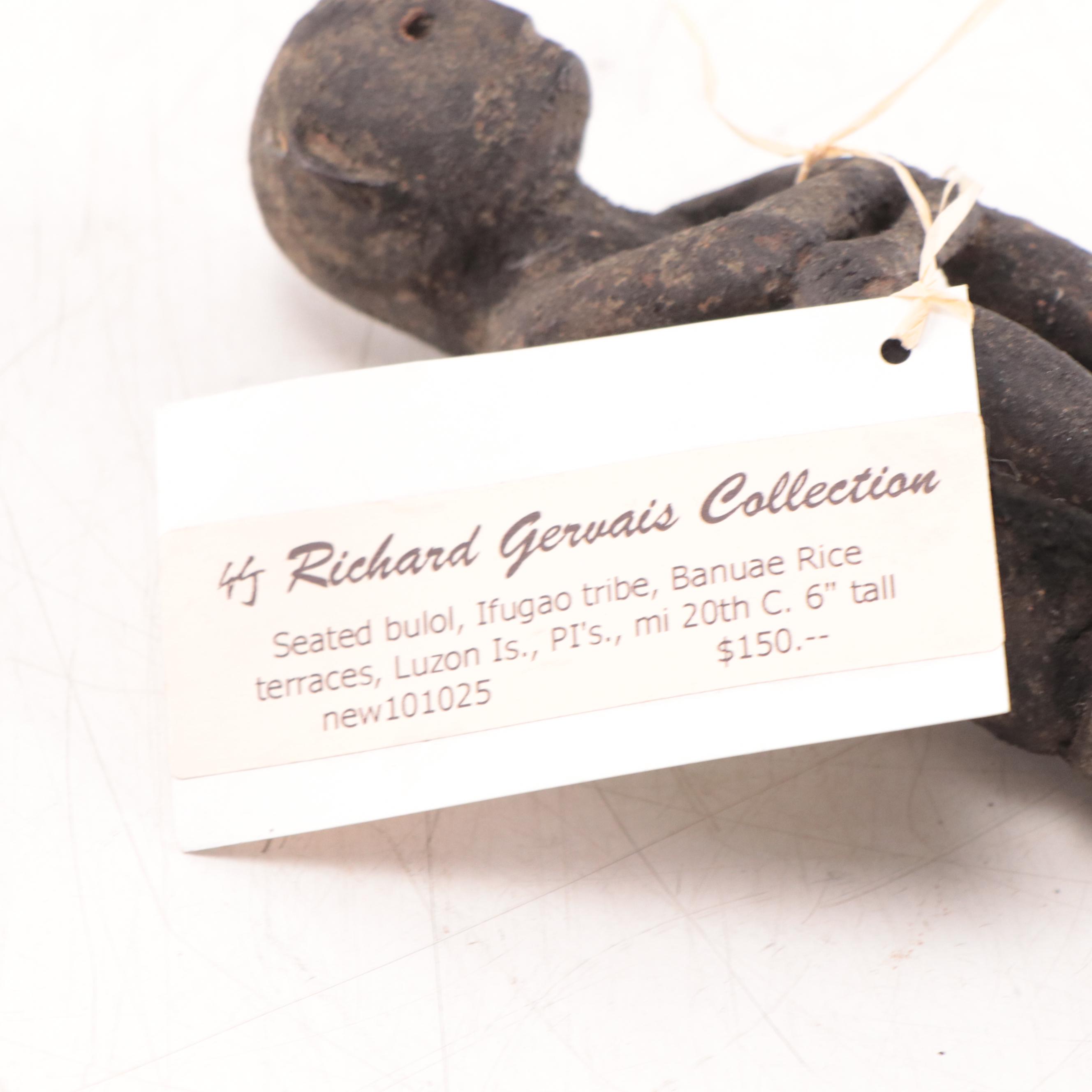 Ifuago Bulul Carved Wood Seated Bulol Figure and Seated Bulol Cup