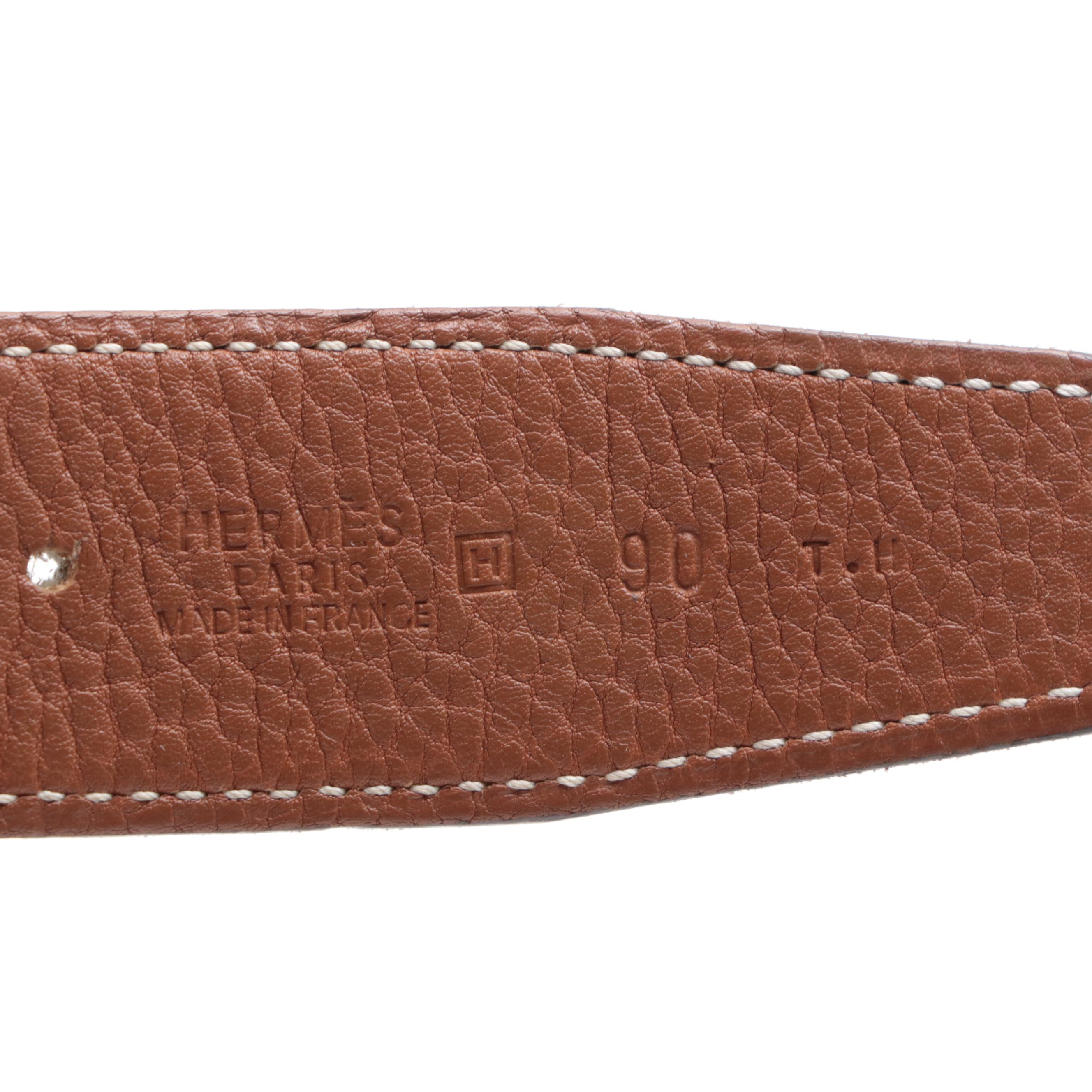 Hermès  Reversible 32mm Belt Strap in Box Calf and Togo Leather