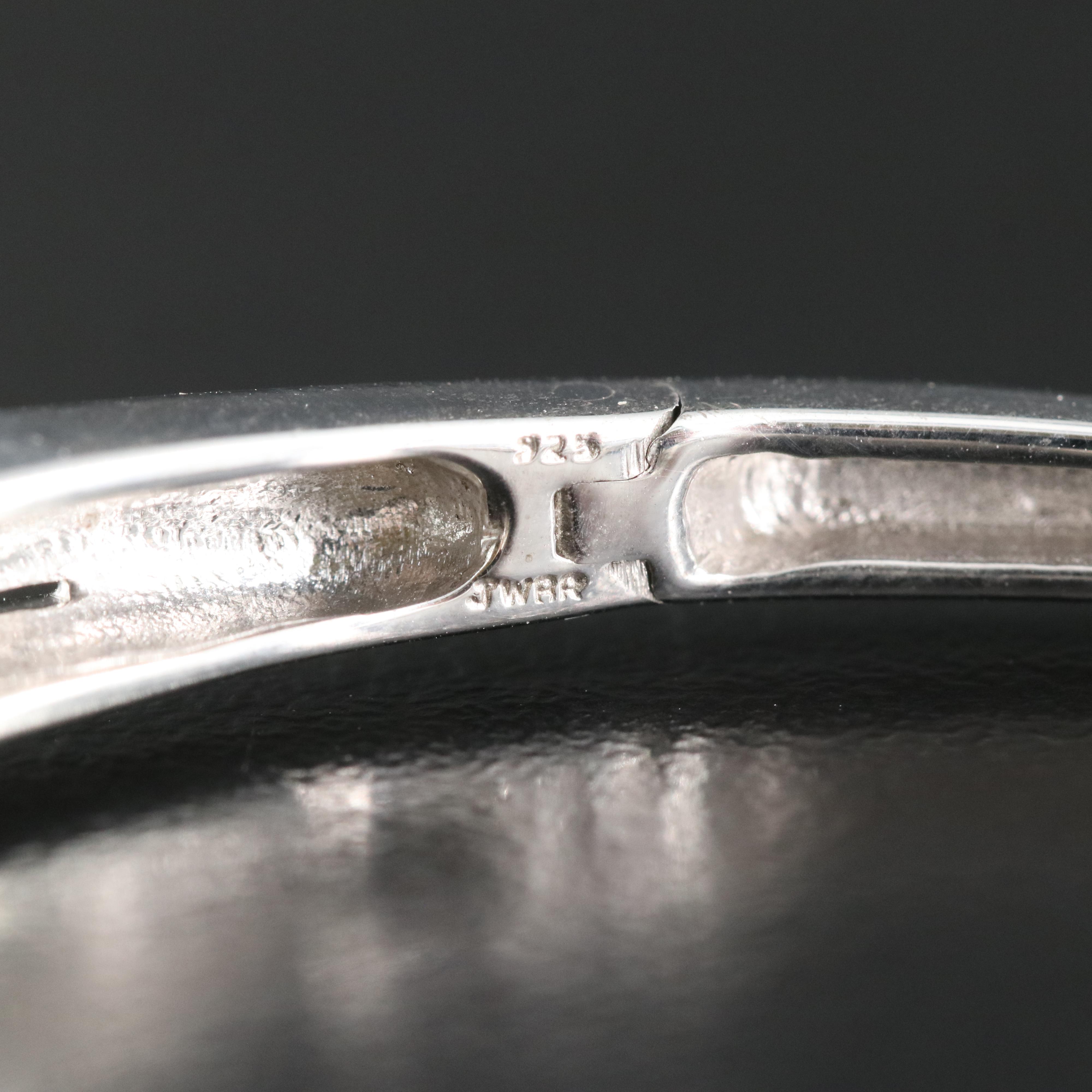 Sterling Diamond Crossover Hinged Bangle